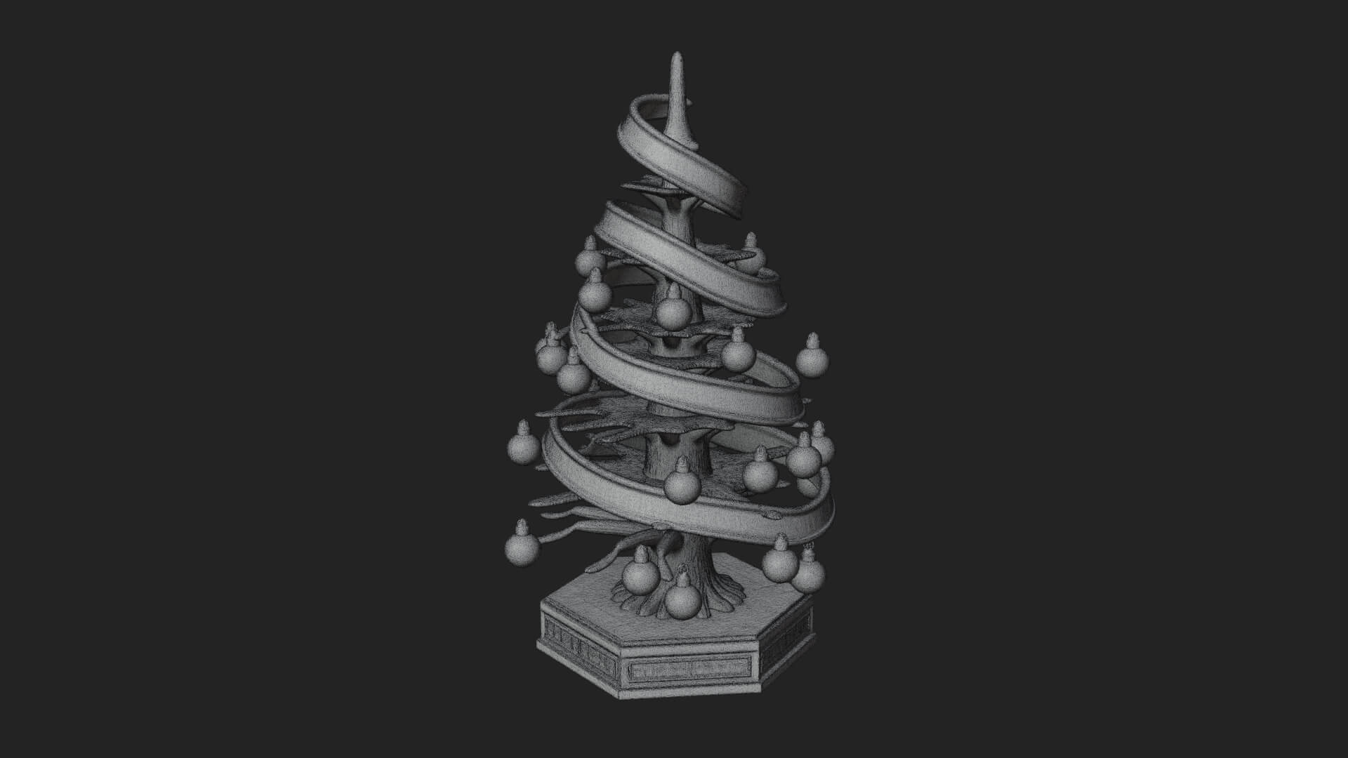 Decorated Christmas Tree Model Design 12 3D Print Model 3D Model