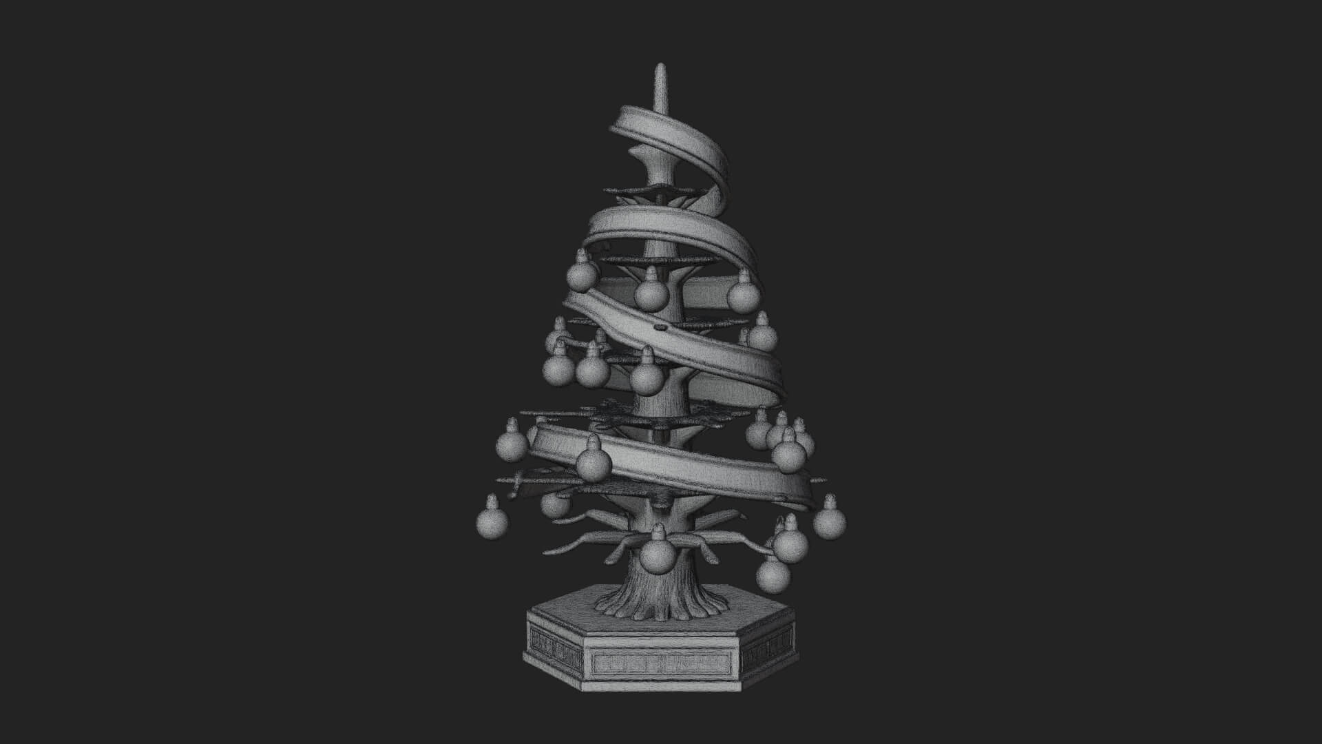 Decorated Christmas Tree Model Design 12 3D Print Model 3D Model