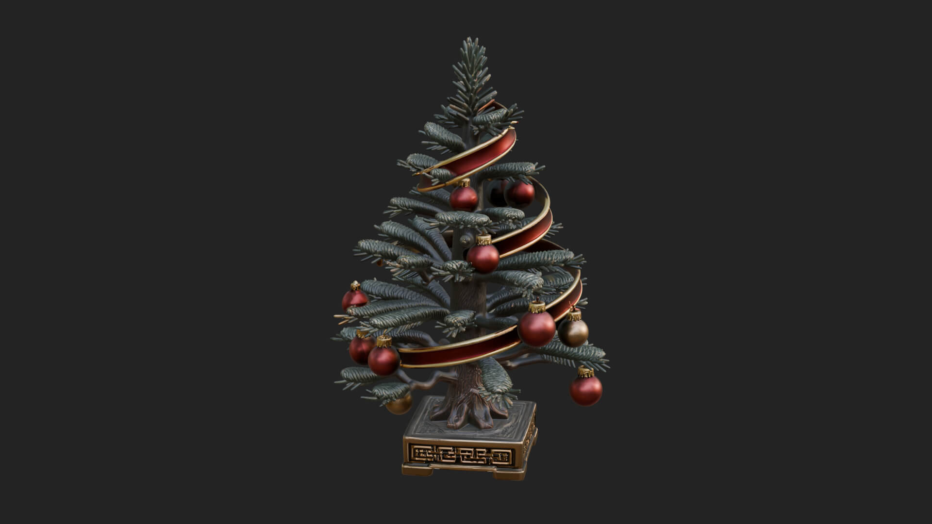 Decorated Christmas Tree Model Design 13 3D Print Model 3D Model