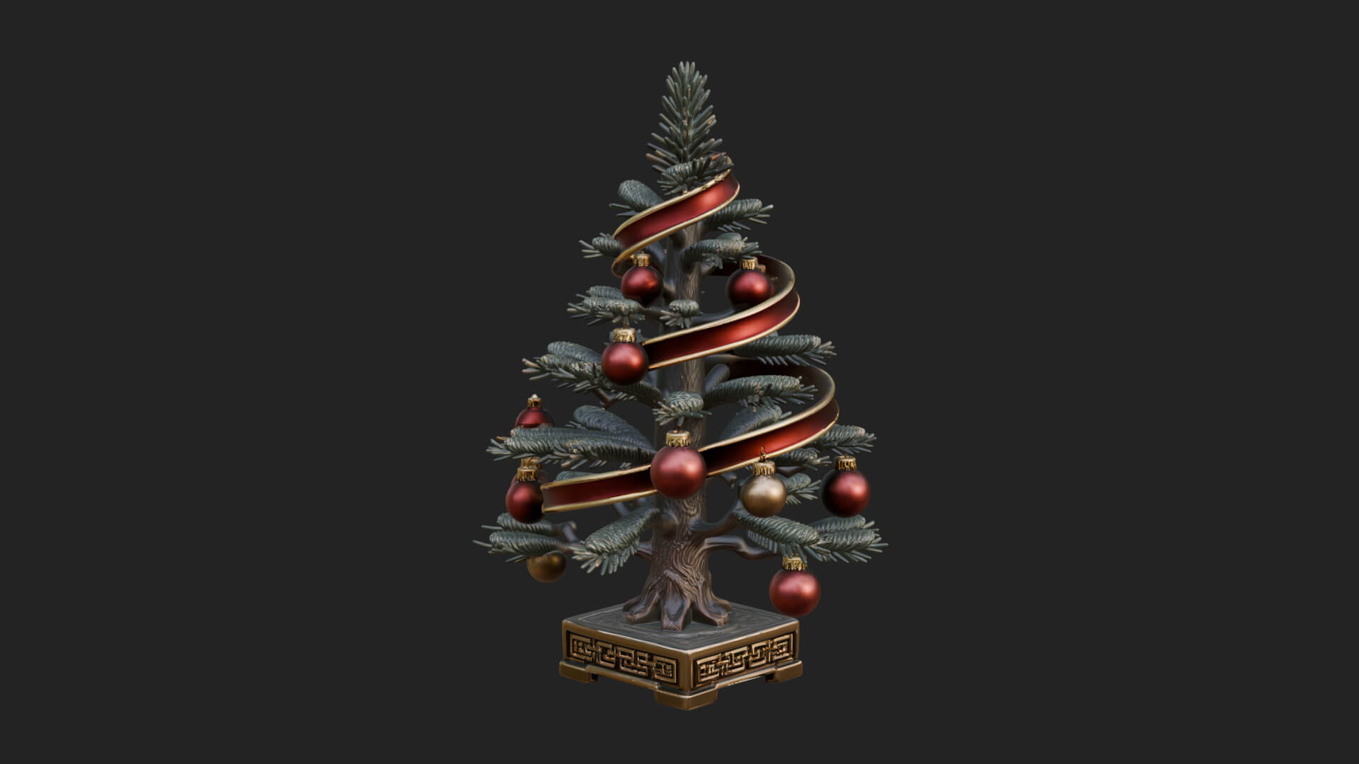 Decorated Christmas Tree Model Design 13 3D Print Model 3D Model