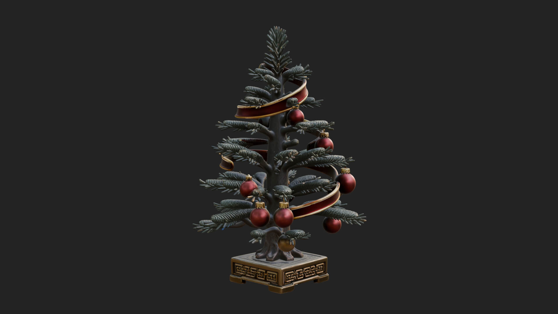 Decorated Christmas Tree Model Design 13 3D Print Model 3D Model