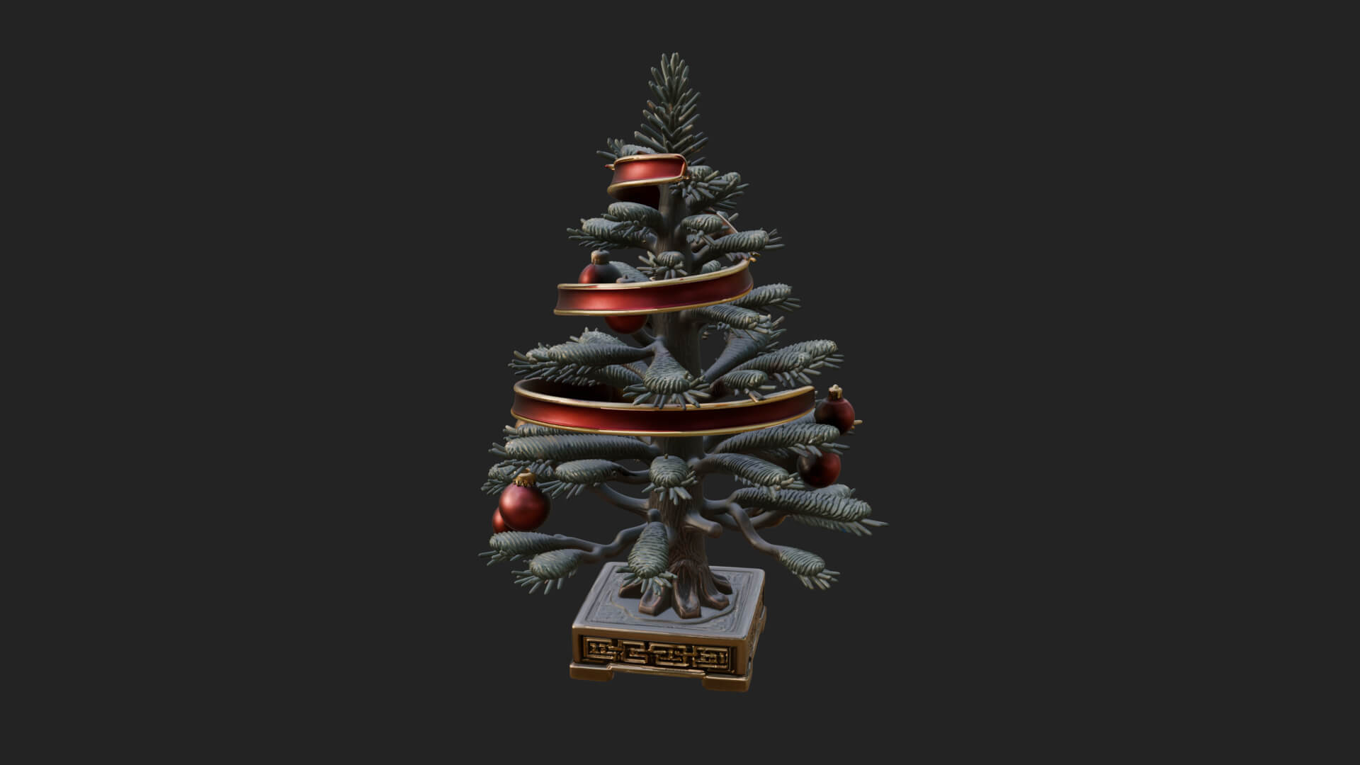 Decorated Christmas Tree Model Design 13 3D Print Model 3D Model