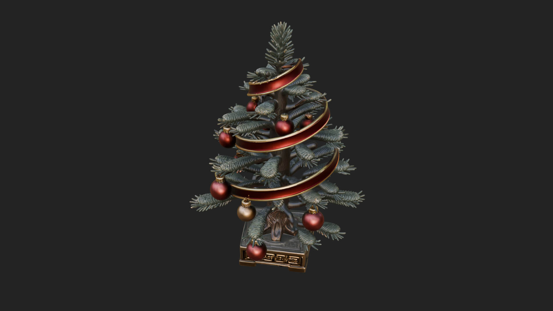Decorated Christmas Tree Model Design 13 3D Print Model 3D Model
