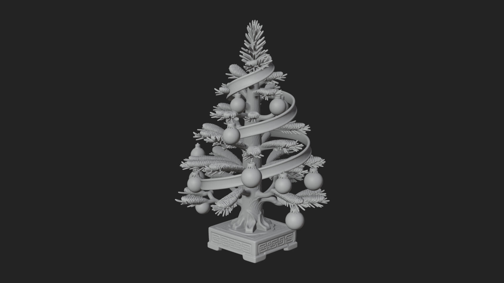 Decorated Christmas Tree Model Design 13 3D Print Model 3D Model