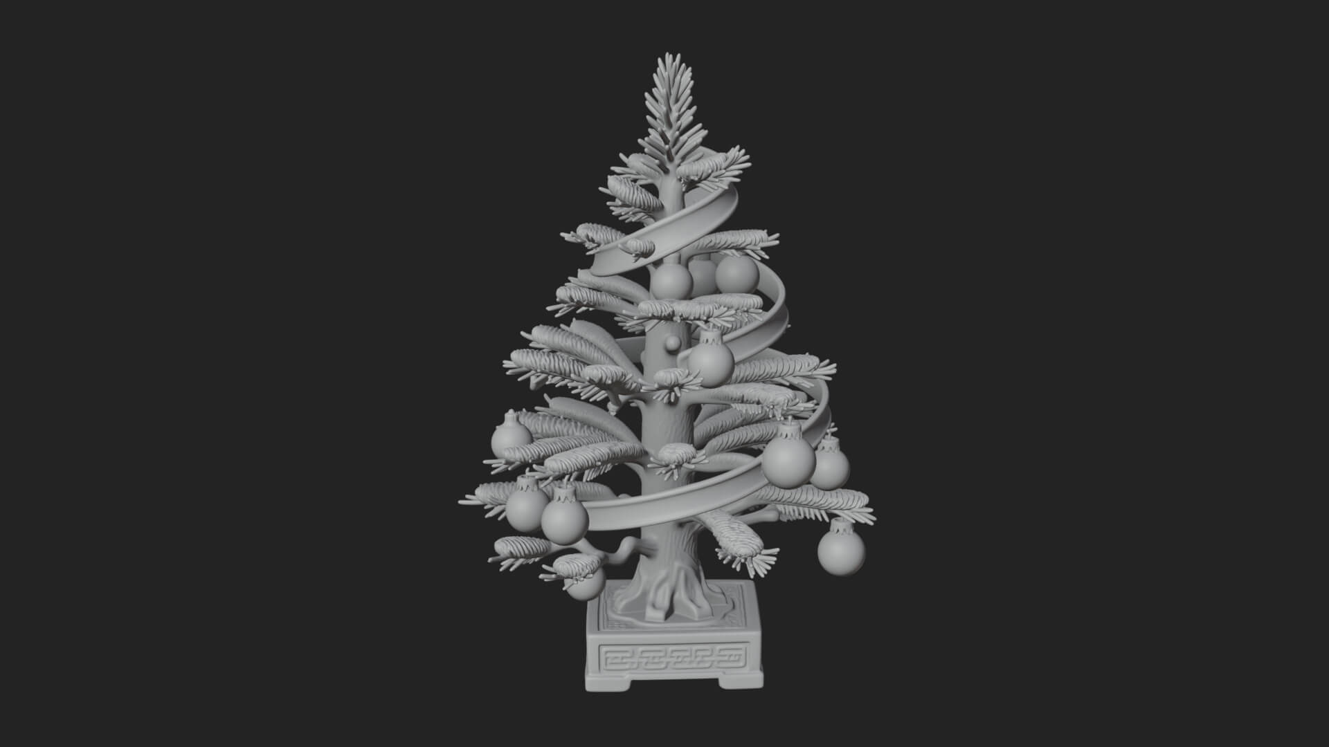 Decorated Christmas Tree Model Design 13 3D Print Model 3D Model