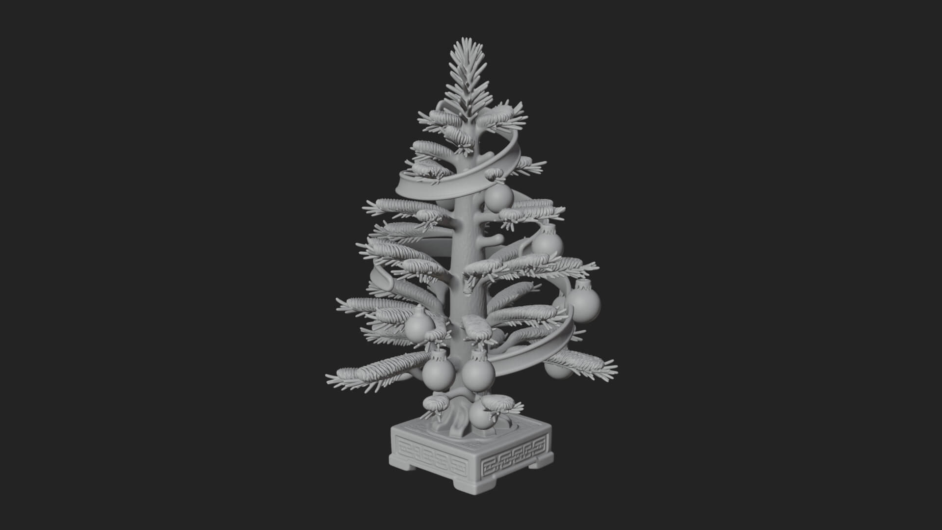 Decorated Christmas Tree Model Design 13 3D Print Model 3D Model