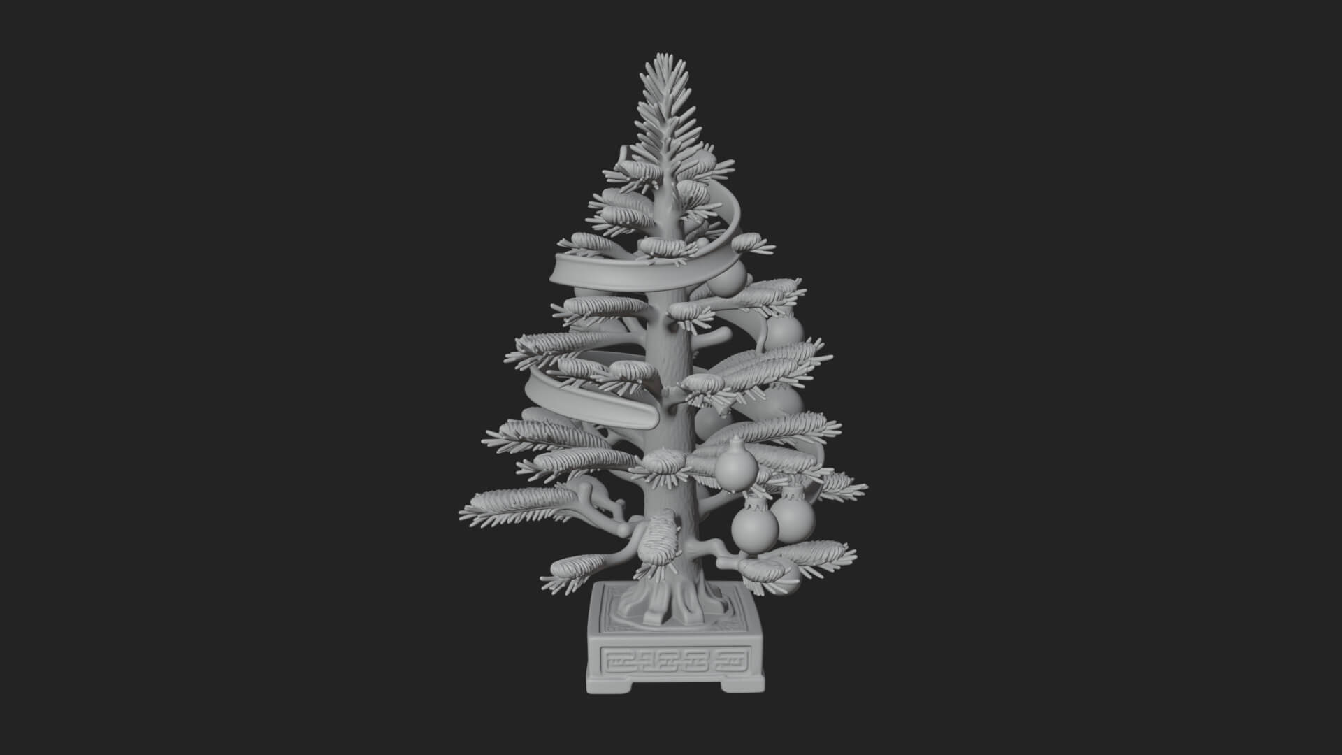 Decorated Christmas Tree Model Design 13 3D Print Model 3D Model