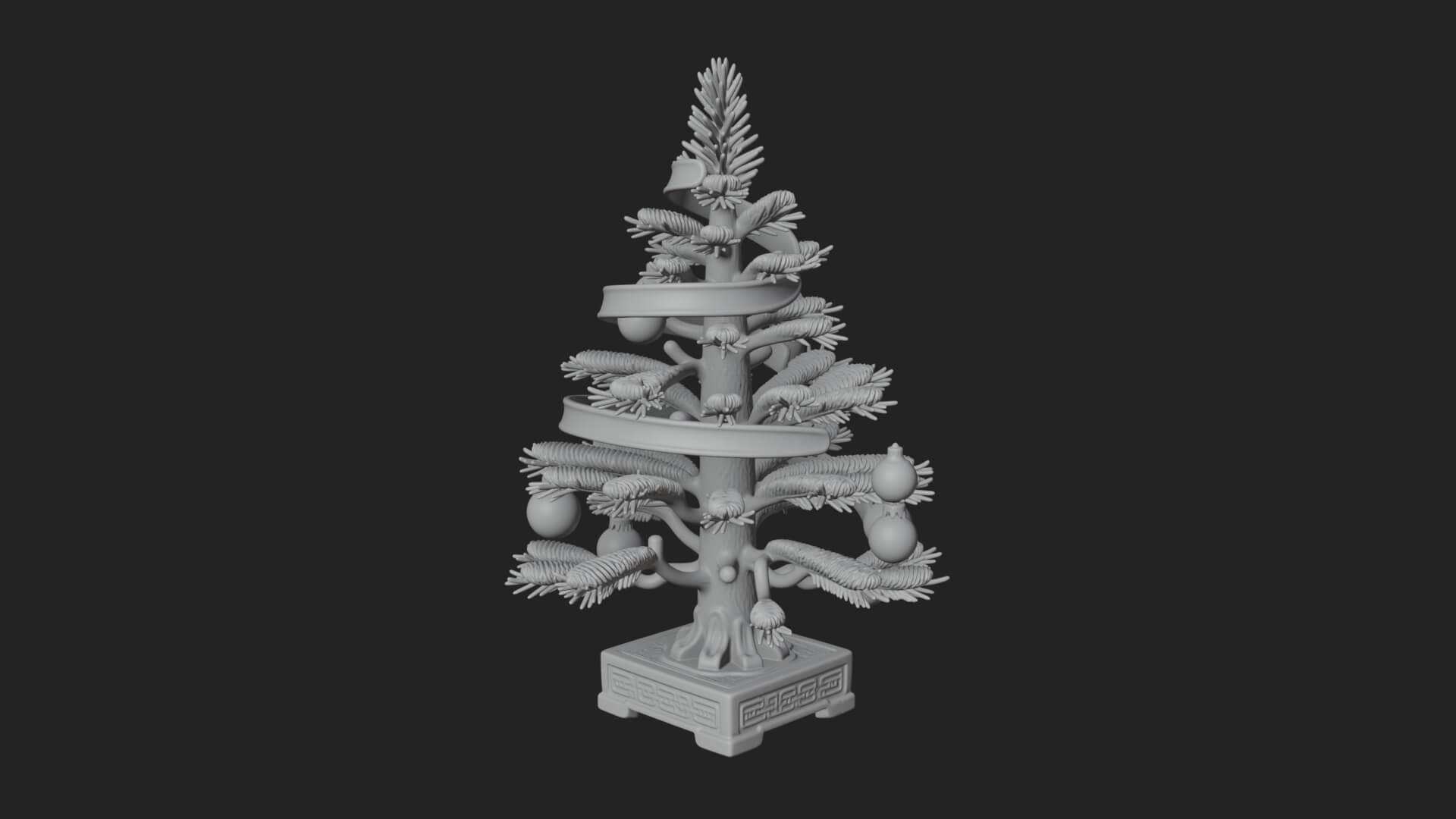 Decorated Christmas Tree Model Design 13 3D Print Model 3D Model