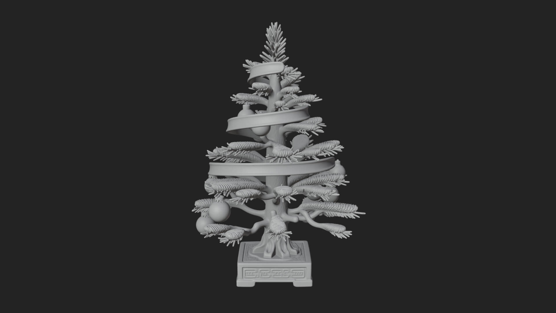 Decorated Christmas Tree Model Design 13 3D Print Model 3D Model