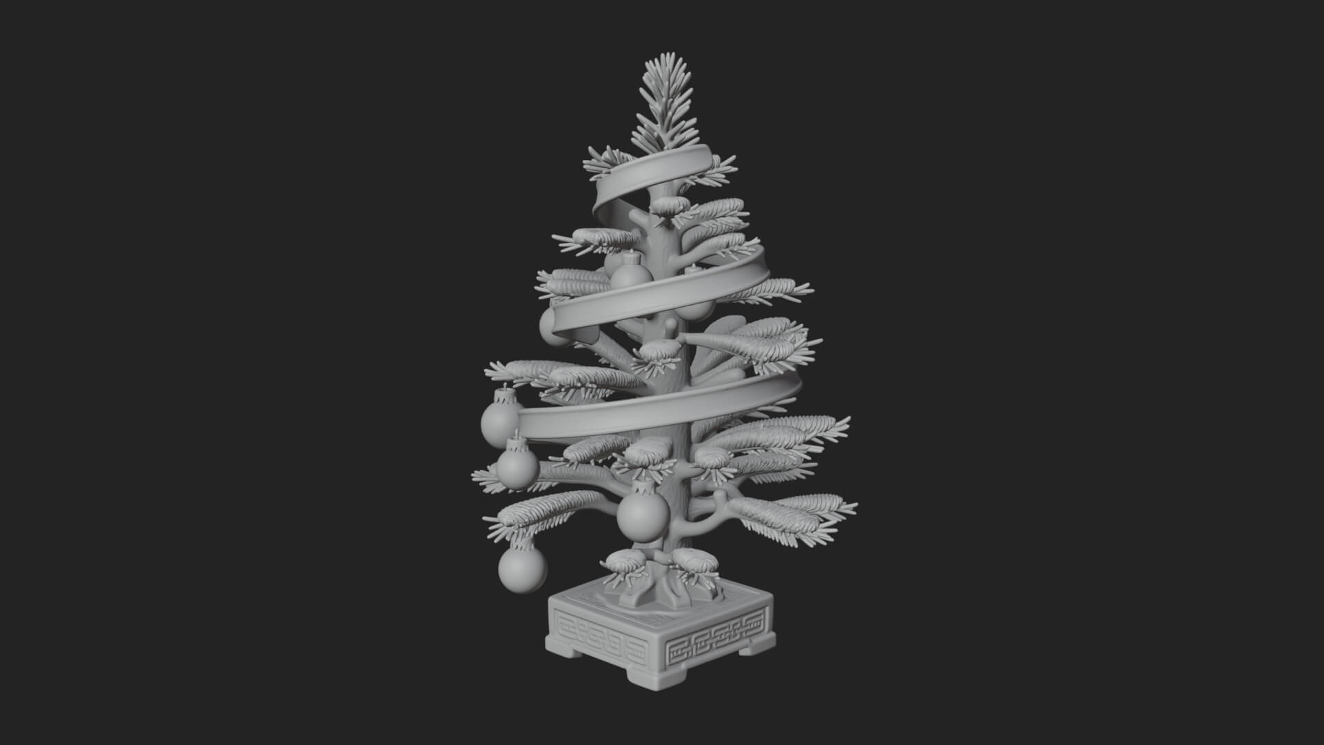 Decorated Christmas Tree Model Design 13 3D Print Model 3D Model