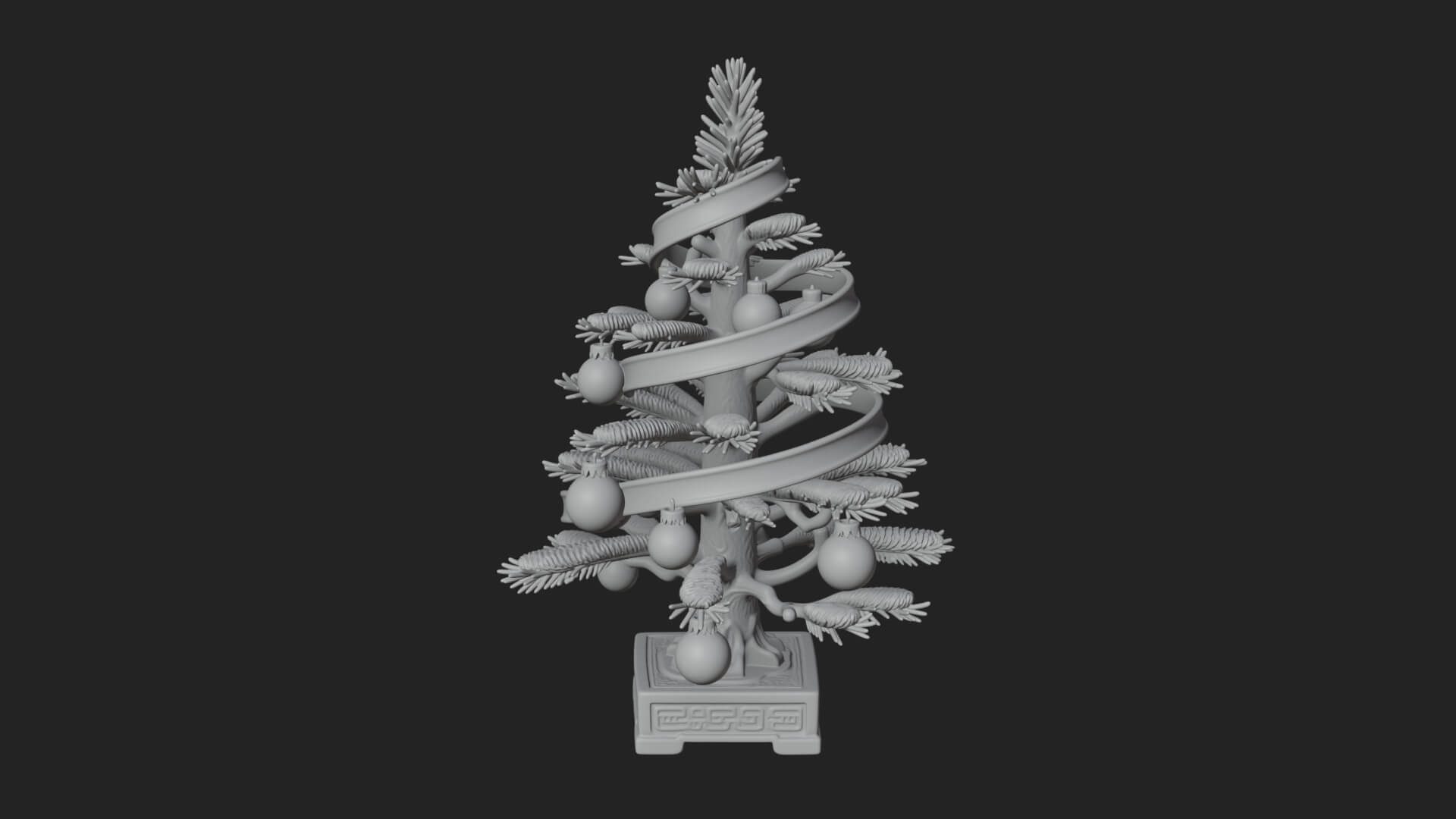 Decorated Christmas Tree Model Design 13 3D Print Model 3D Model