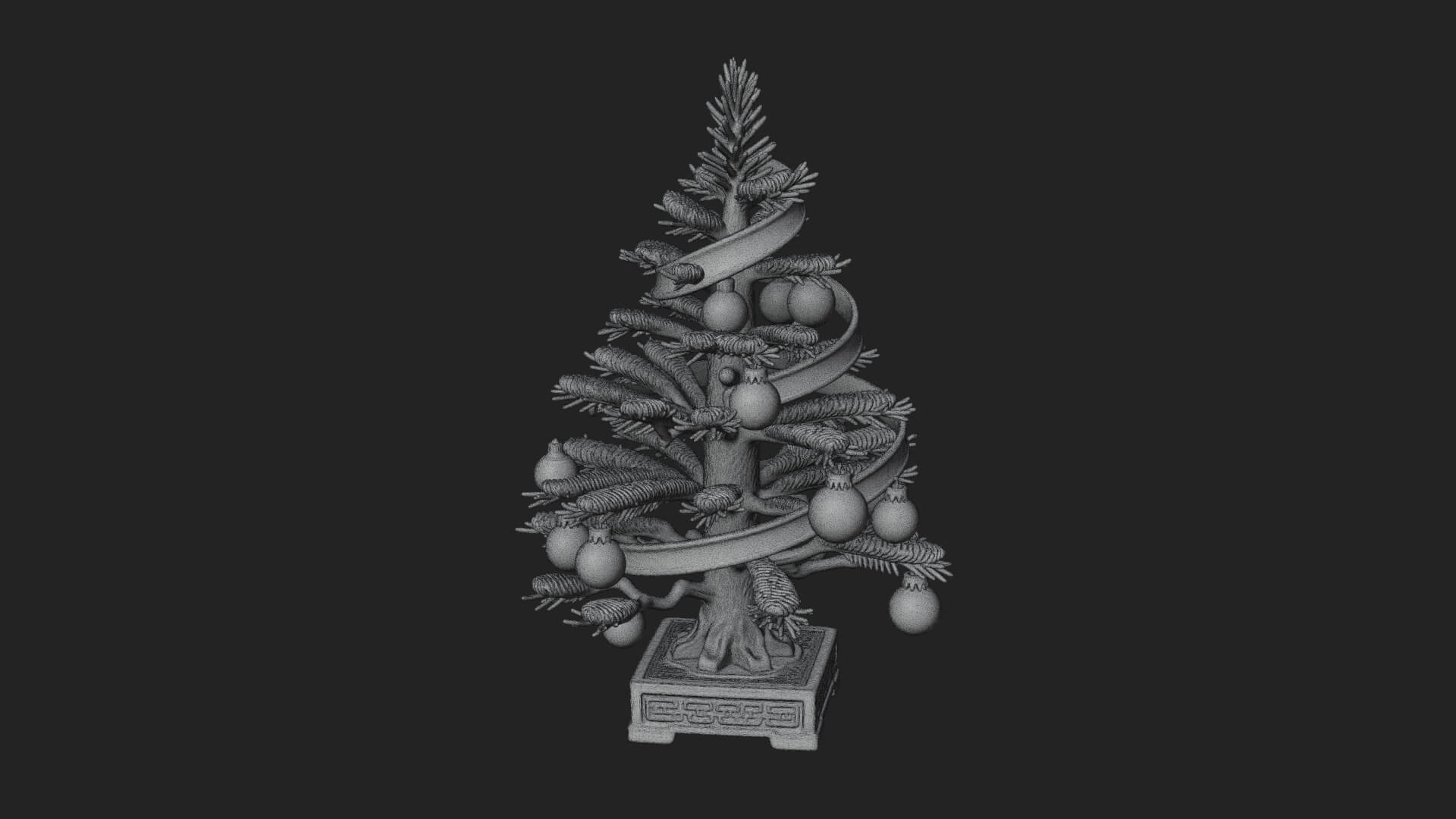 Decorated Christmas Tree Model Design 13 3D Print Model 3D Model