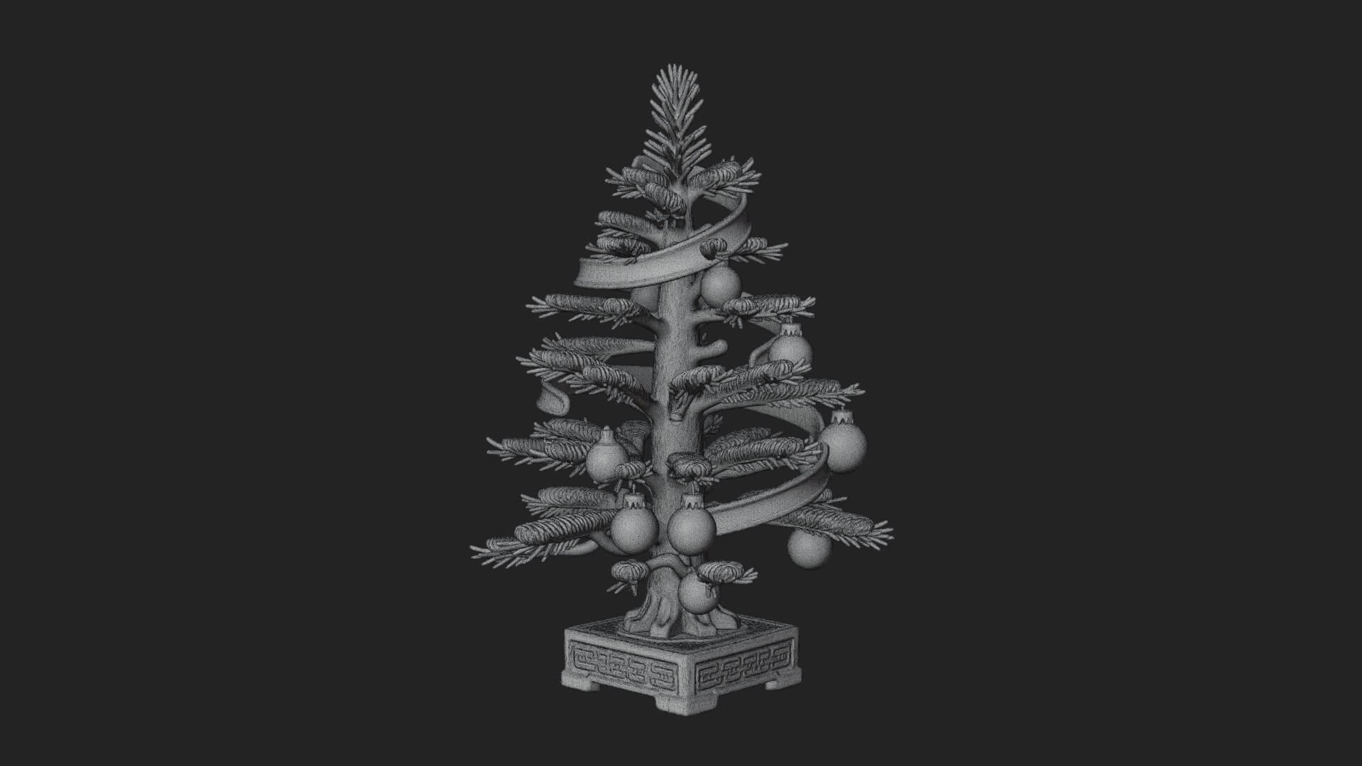 Decorated Christmas Tree Model Design 13 3D Print Model 3D Model