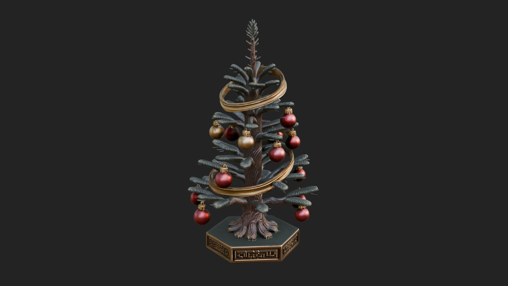 Decorated Christmas Tree Model Design 14 3D Print Model 3D Model