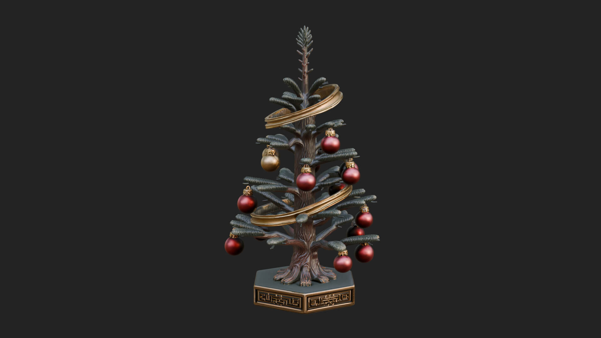 Decorated Christmas Tree Model Design 14 3D Print Model 3D Model
