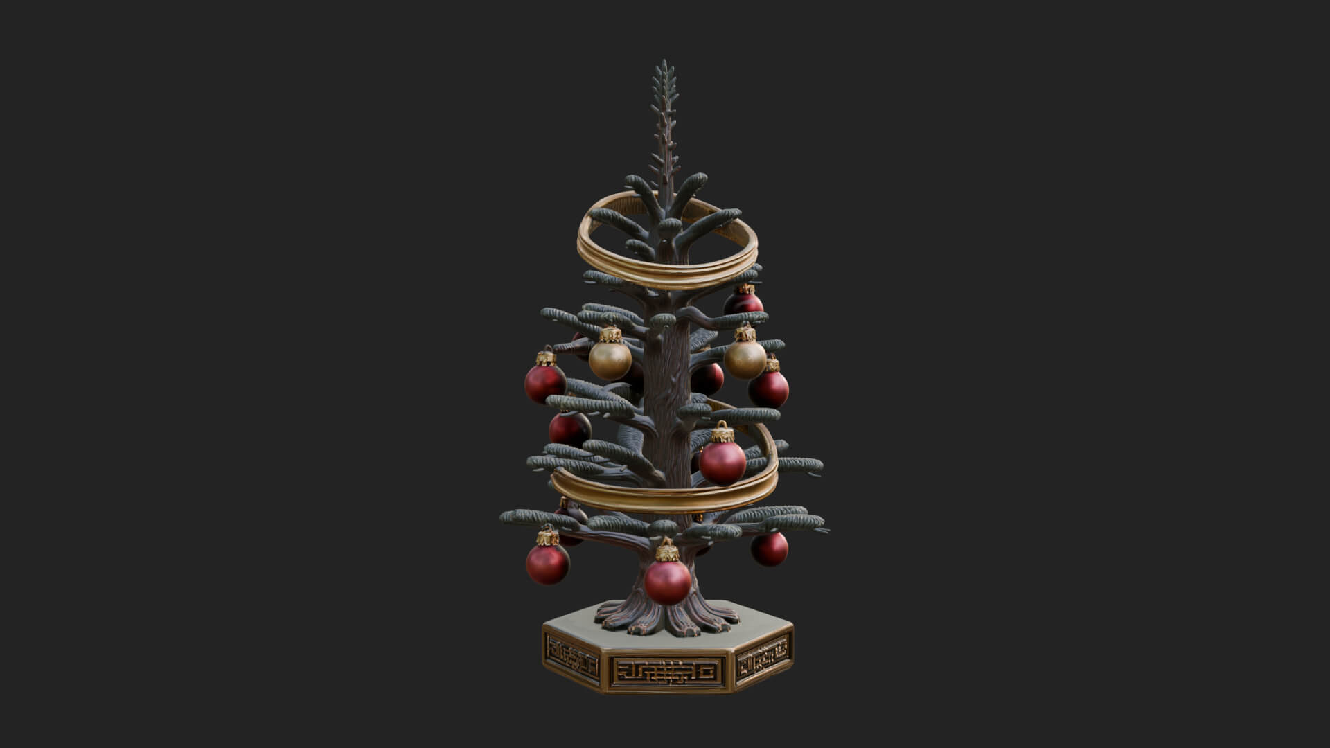 Decorated Christmas Tree Model Design 14 3D Print Model 3D Model