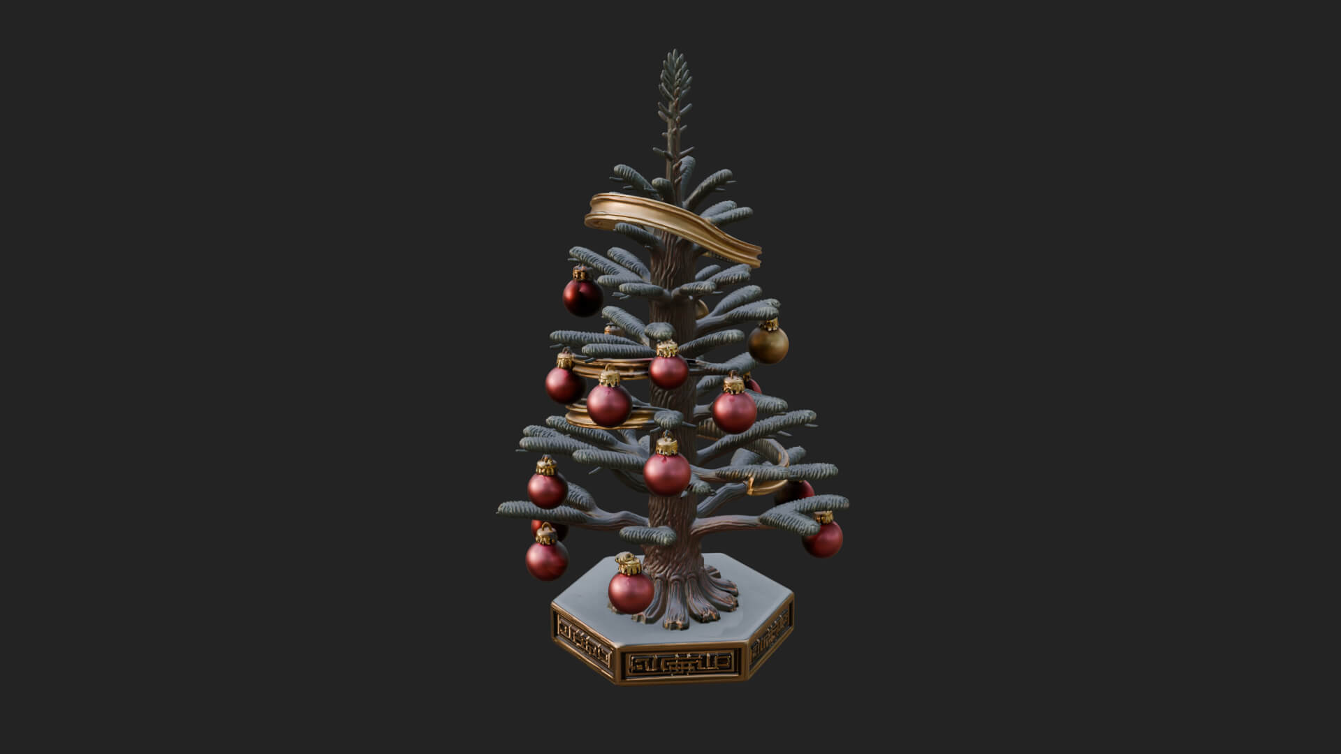 Decorated Christmas Tree Model Design 14 3D Print Model 3D Model