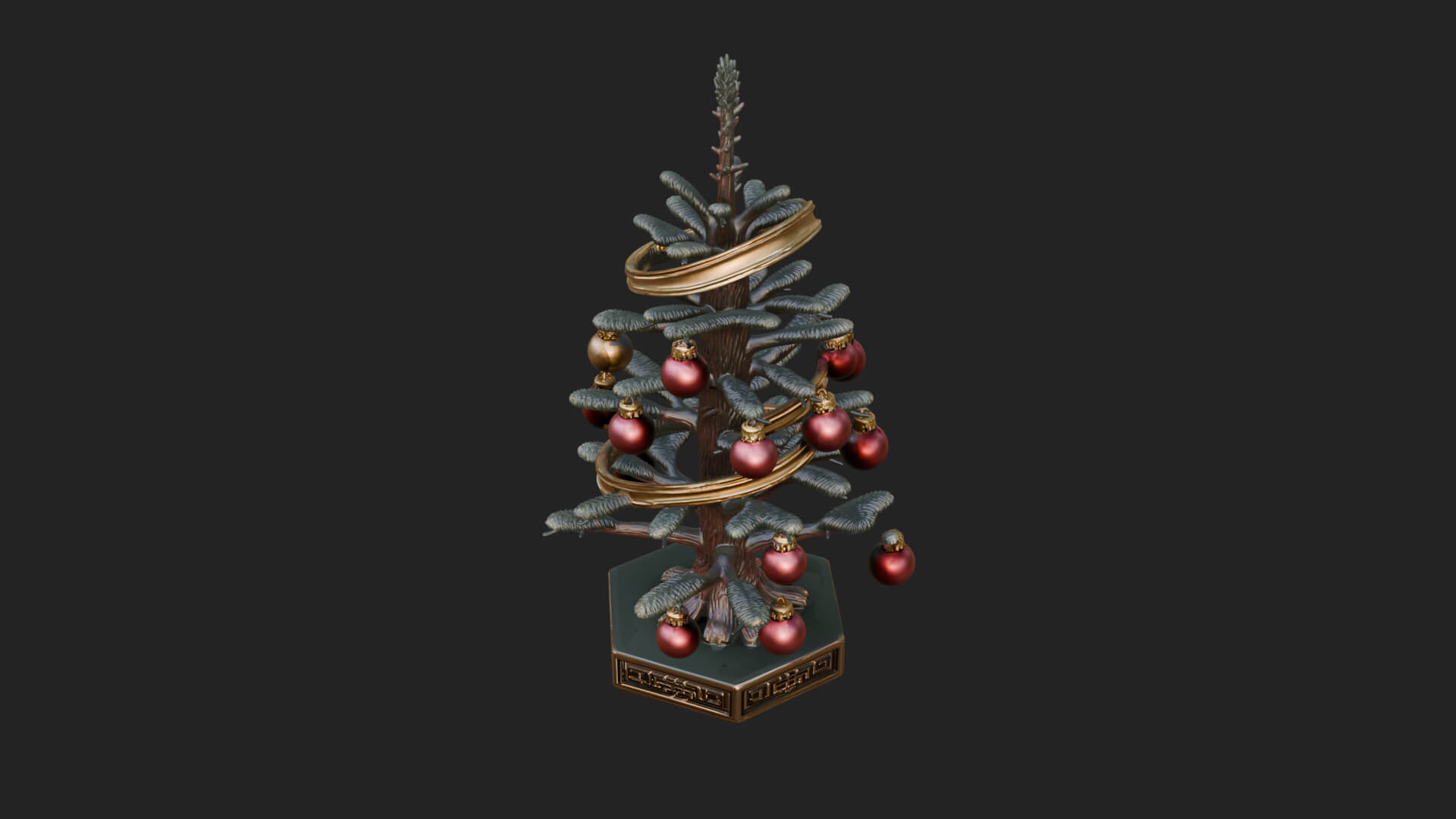 Decorated Christmas Tree Model Design 14 3D Print Model 3D Model