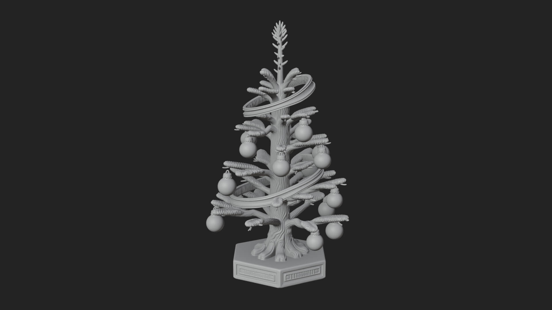 Decorated Christmas Tree Model Design 14 3D Print Model 3D Model