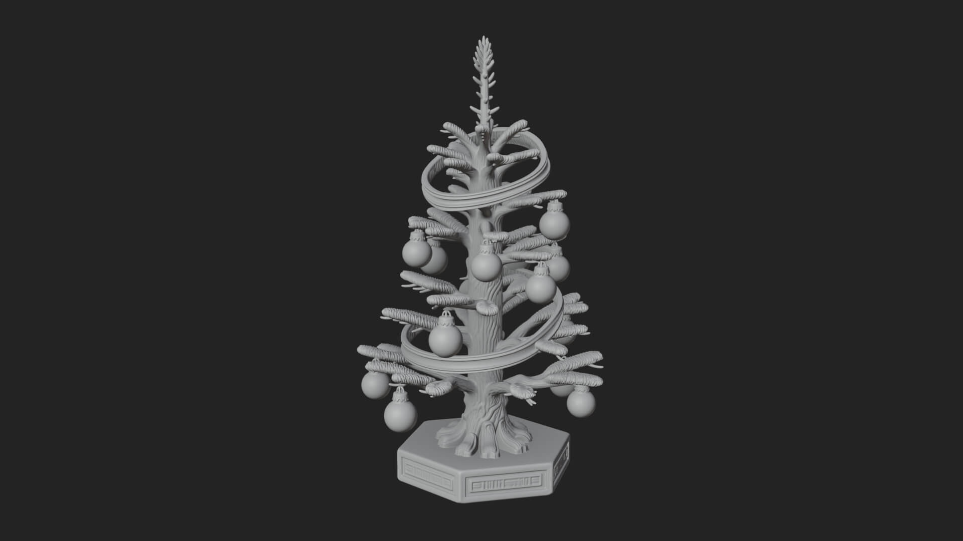Decorated Christmas Tree Model Design 14 3D Print Model 3D Model