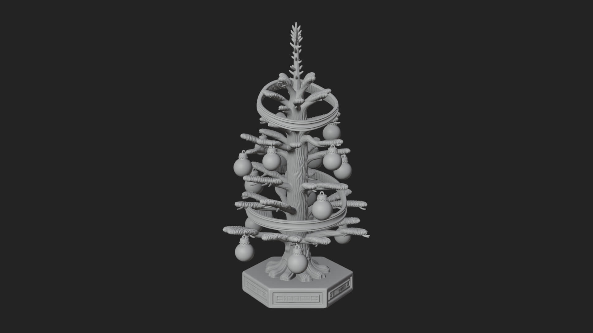 Decorated Christmas Tree Model Design 14 3D Print Model 3D Model