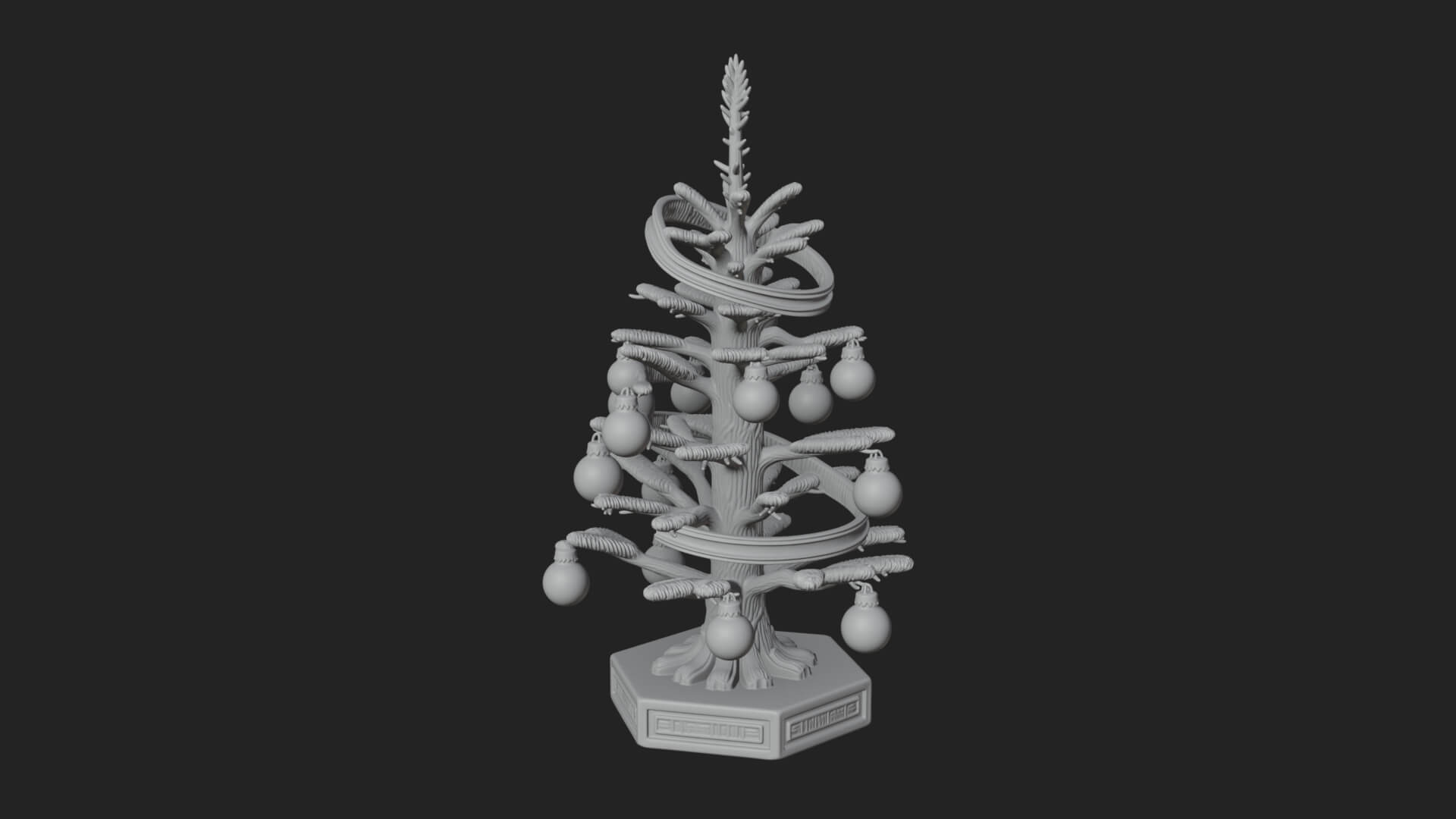Decorated Christmas Tree Model Design 14 3D Print Model 3D Model