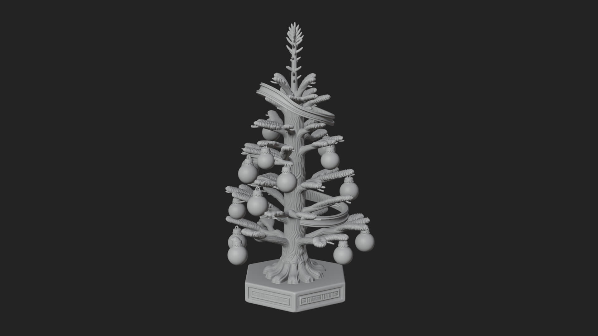 Decorated Christmas Tree Model Design 14 3D Print Model 3D Model