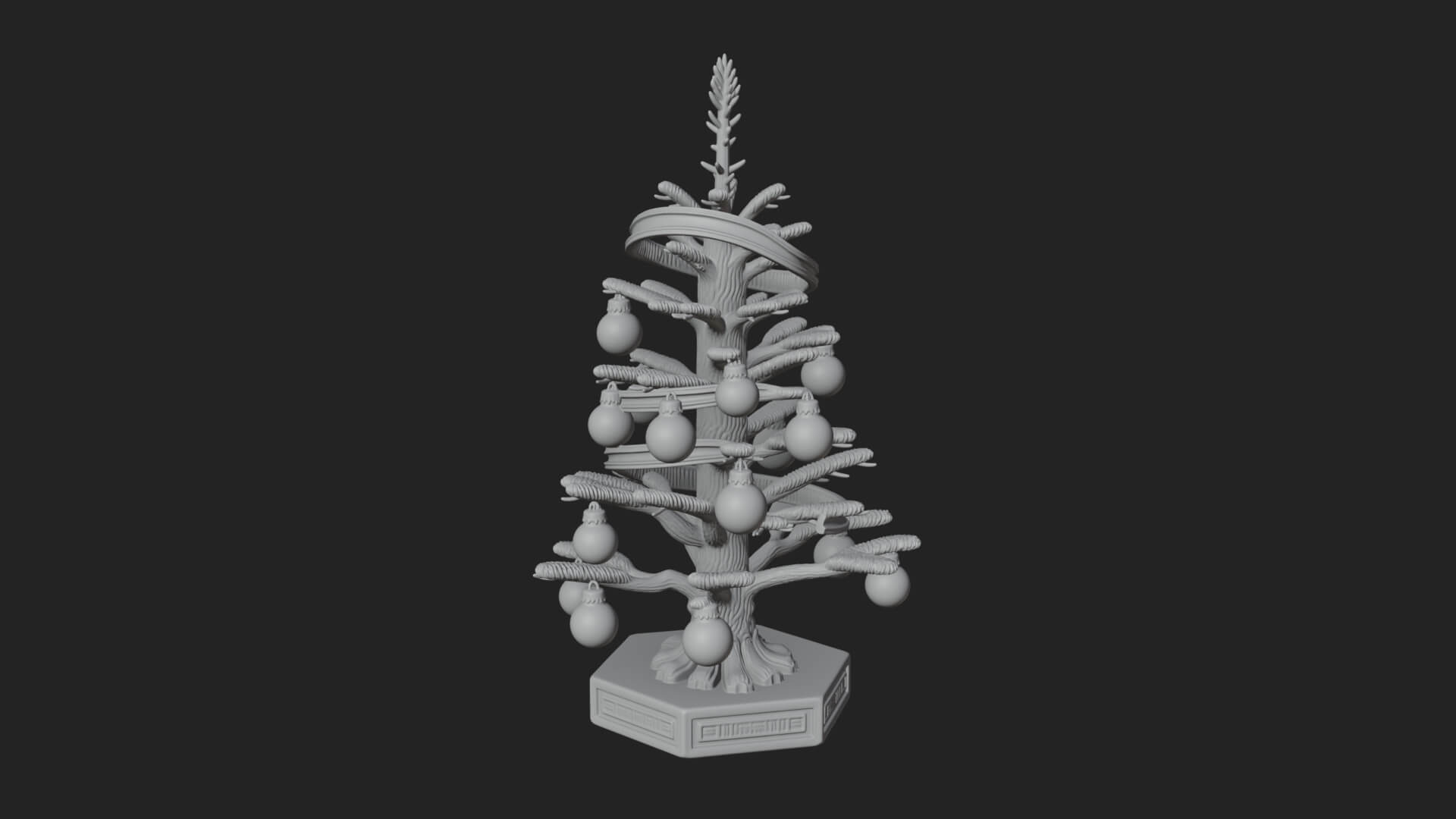 Decorated Christmas Tree Model Design 14 3D Print Model 3D Model