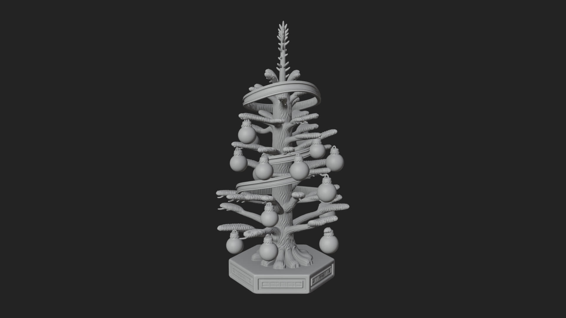 Decorated Christmas Tree Model Design 14 3D Print Model 3D Model
