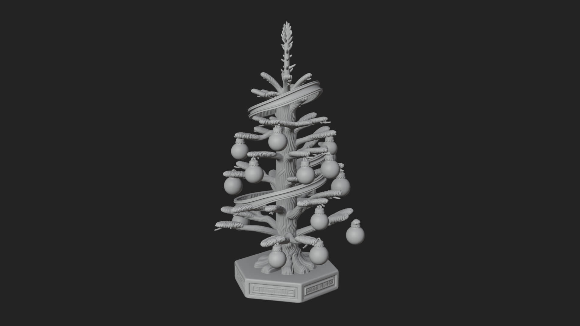 Decorated Christmas Tree Model Design 14 3D Print Model 3D Model