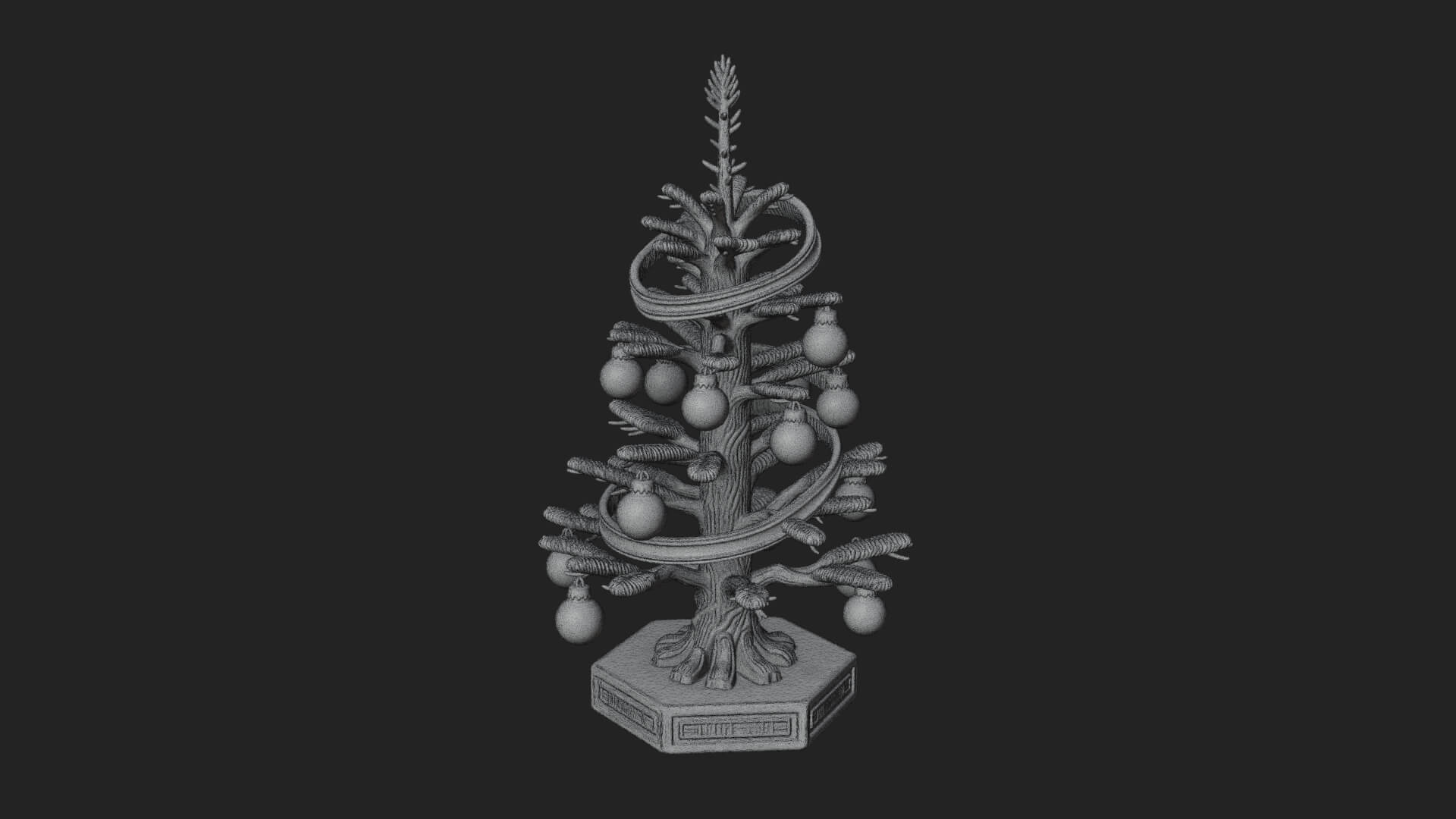 Decorated Christmas Tree Model Design 14 3D Print Model 3D Model