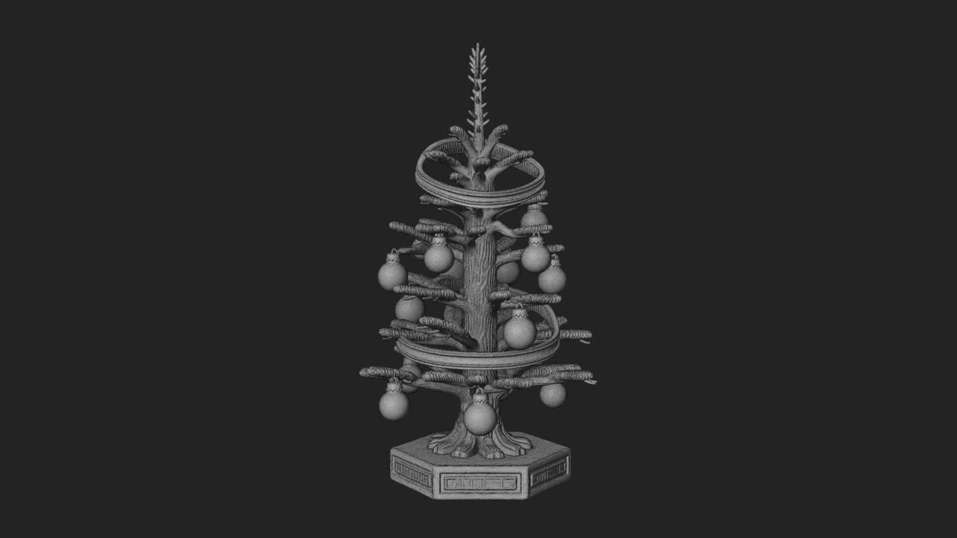 Decorated Christmas Tree Model Design 14 3D Print Model 3D Model