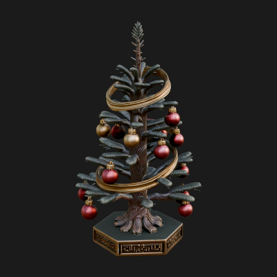 Decorated Christmas Tree Model Design 14 3D Print Model