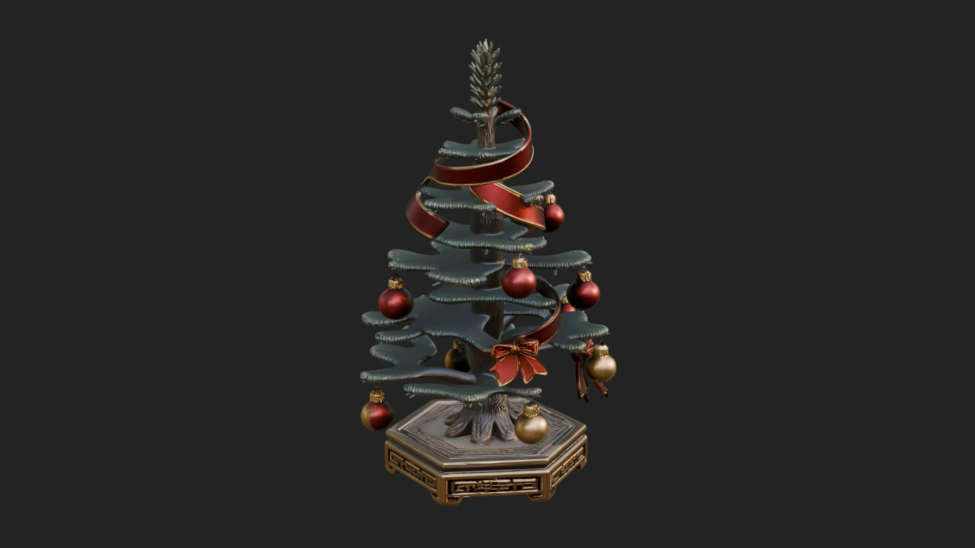 Decorated Christmas Tree Model Design 15 3D Print Model 3D Model