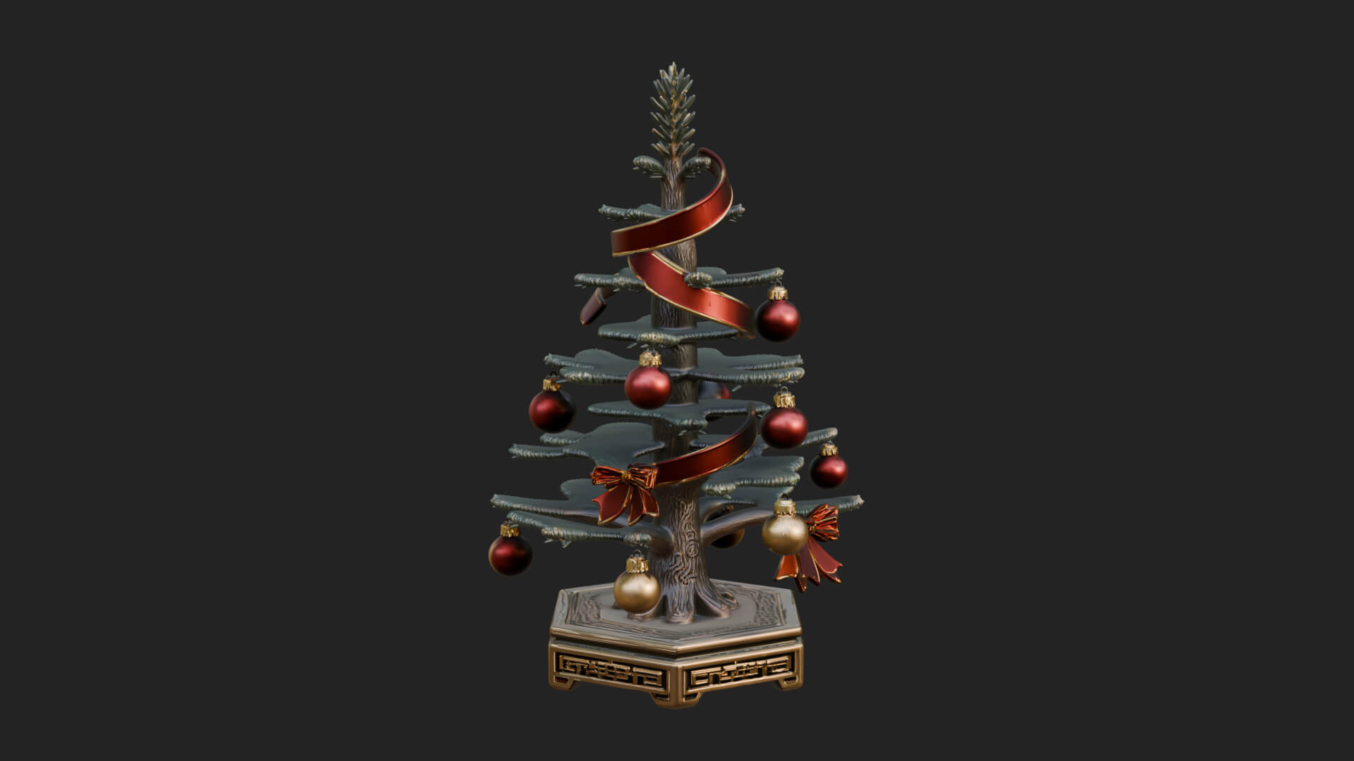 Decorated Christmas Tree Model Design 15 3D Print Model 3D Model