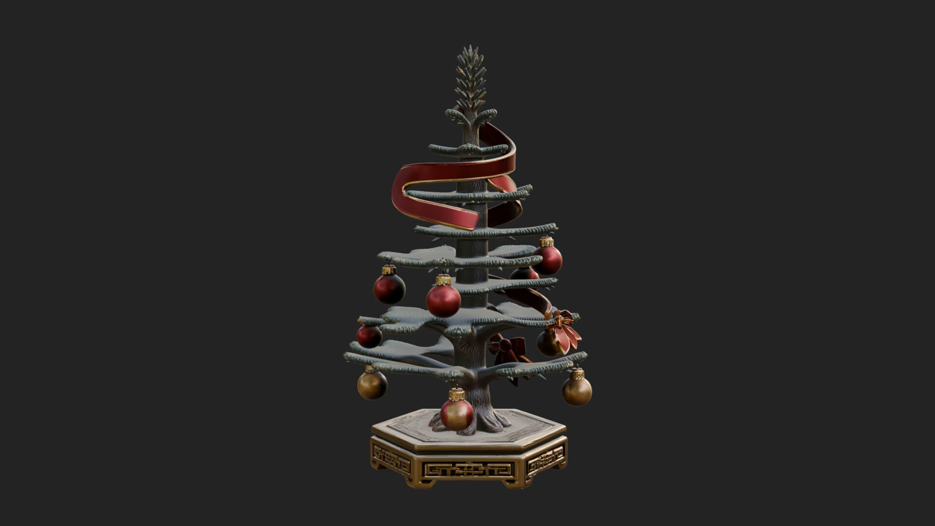 Decorated Christmas Tree Model Design 15 3D Print Model 3D Model