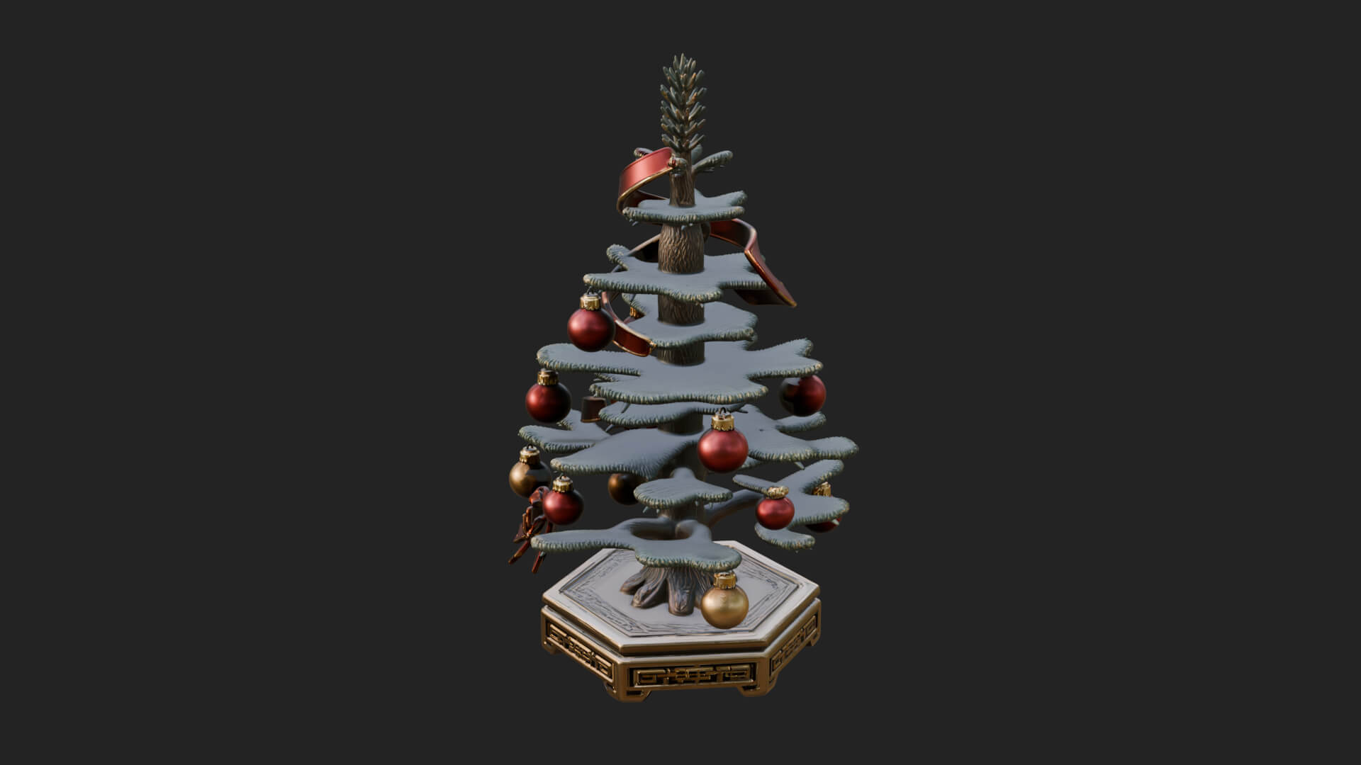 Decorated Christmas Tree Model Design 15 3D Print Model 3D Model