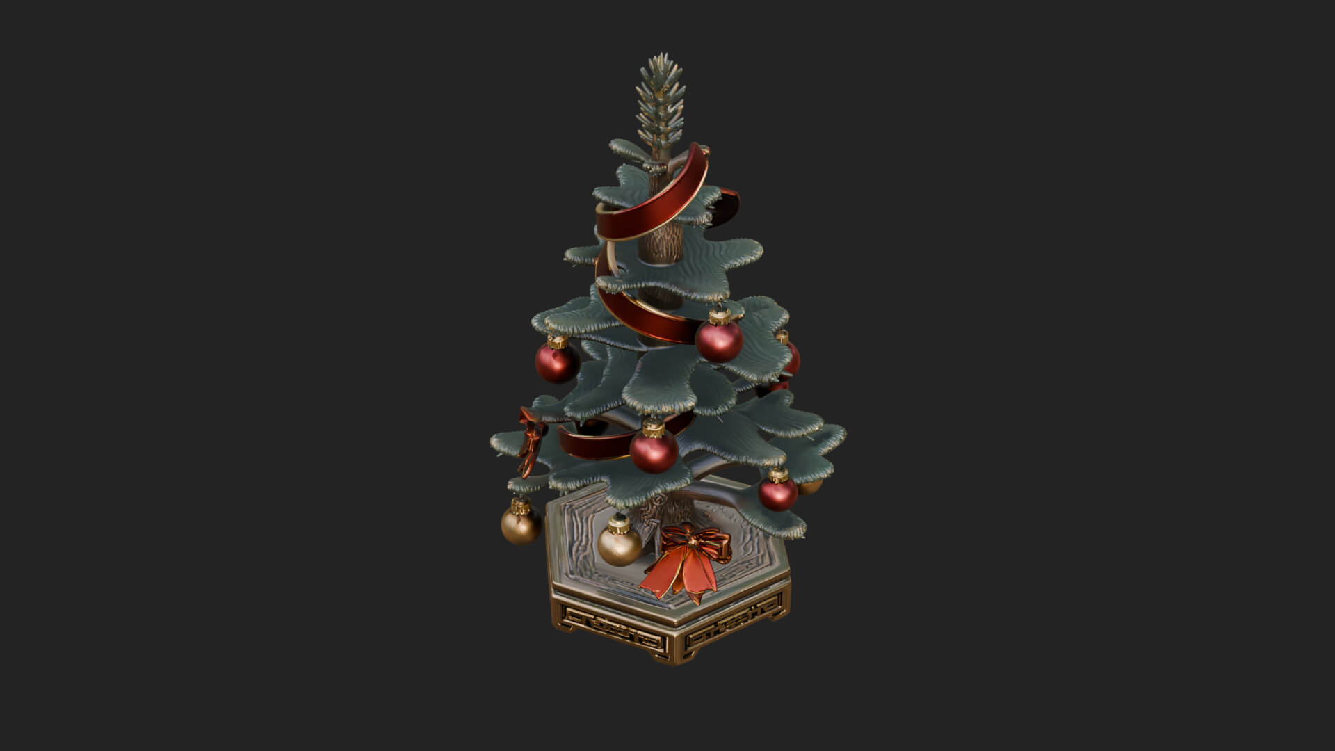 Decorated Christmas Tree Model Design 15 3D Print Model 3D Model