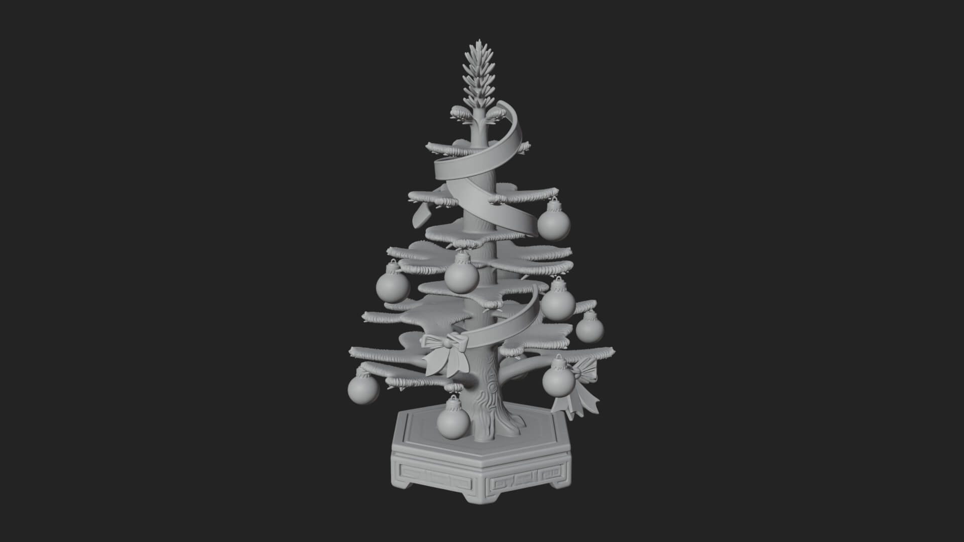 Decorated Christmas Tree Model Design 15 3D Print Model 3D Model