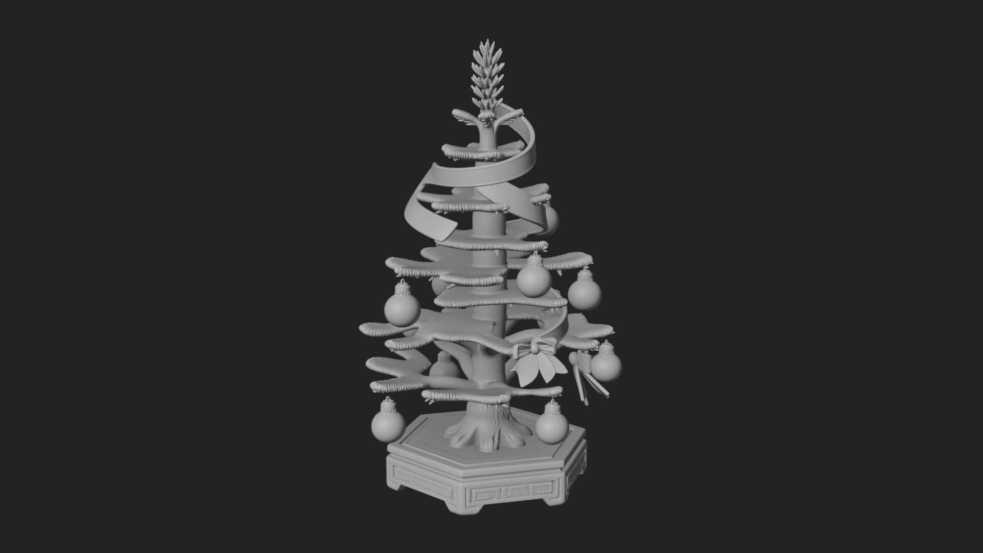 Decorated Christmas Tree Model Design 15 3D Print Model 3D Model