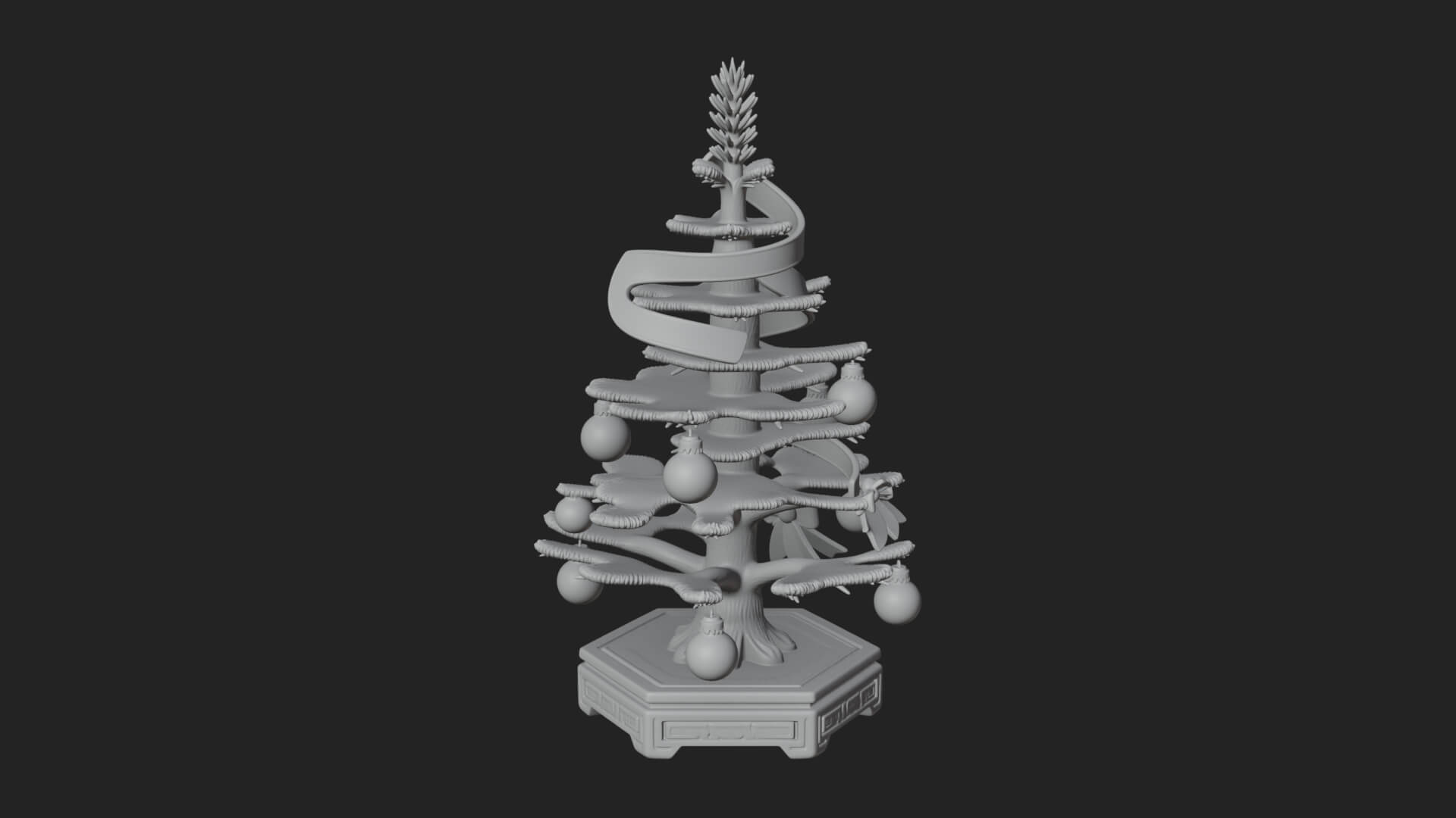 Decorated Christmas Tree Model Design 15 3D Print Model 3D Model