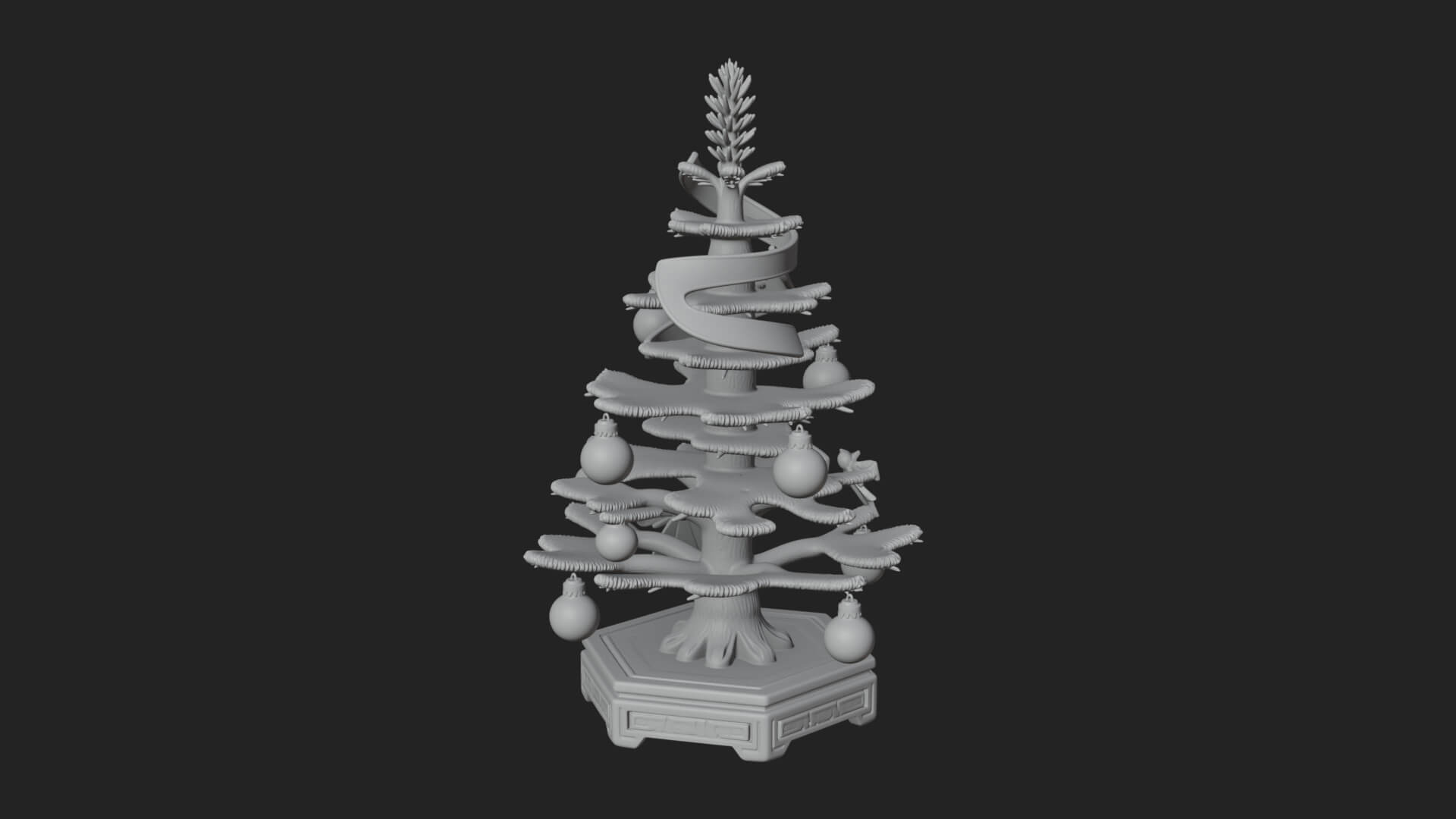 Decorated Christmas Tree Model Design 15 3D Print Model 3D Model