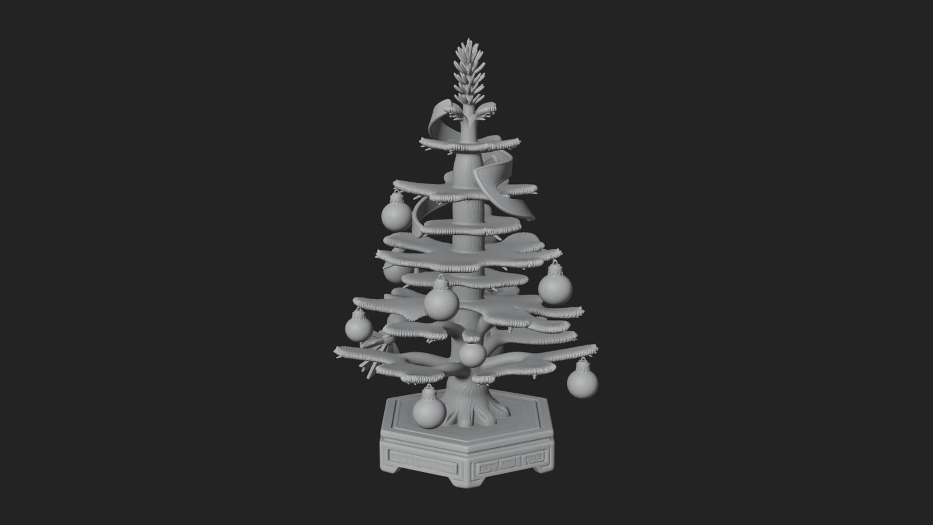 Decorated Christmas Tree Model Design 15 3D Print Model 3D Model