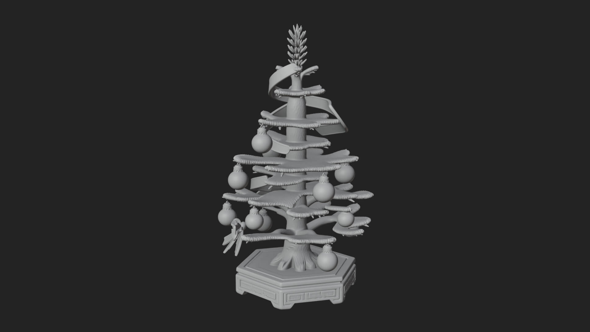 Decorated Christmas Tree Model Design 15 3D Print Model 3D Model
