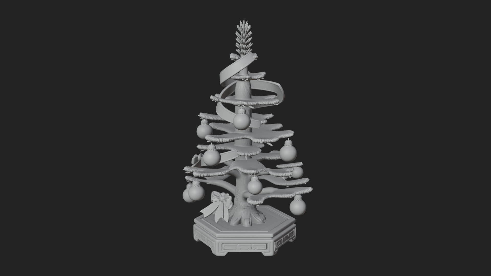 Decorated Christmas Tree Model Design 15 3D Print Model 3D Model