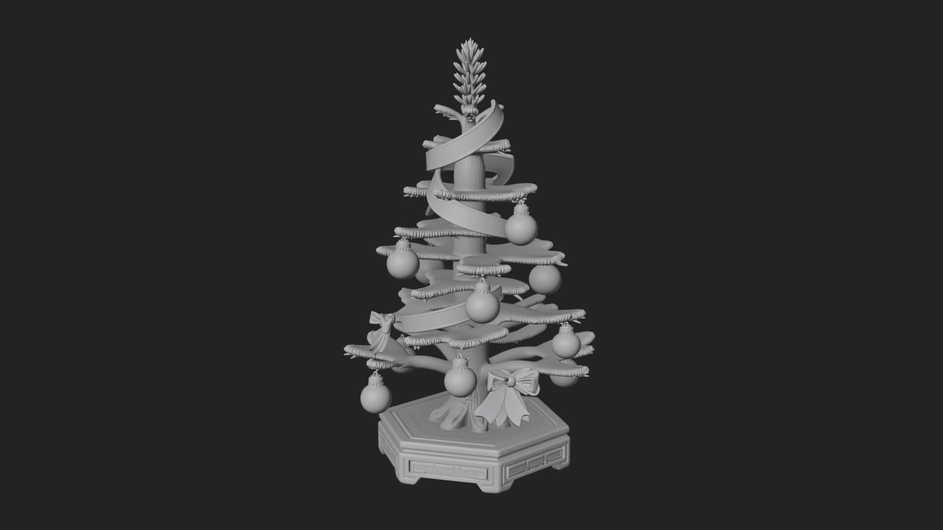 Decorated Christmas Tree Model Design 15 3D Print Model 3D Model