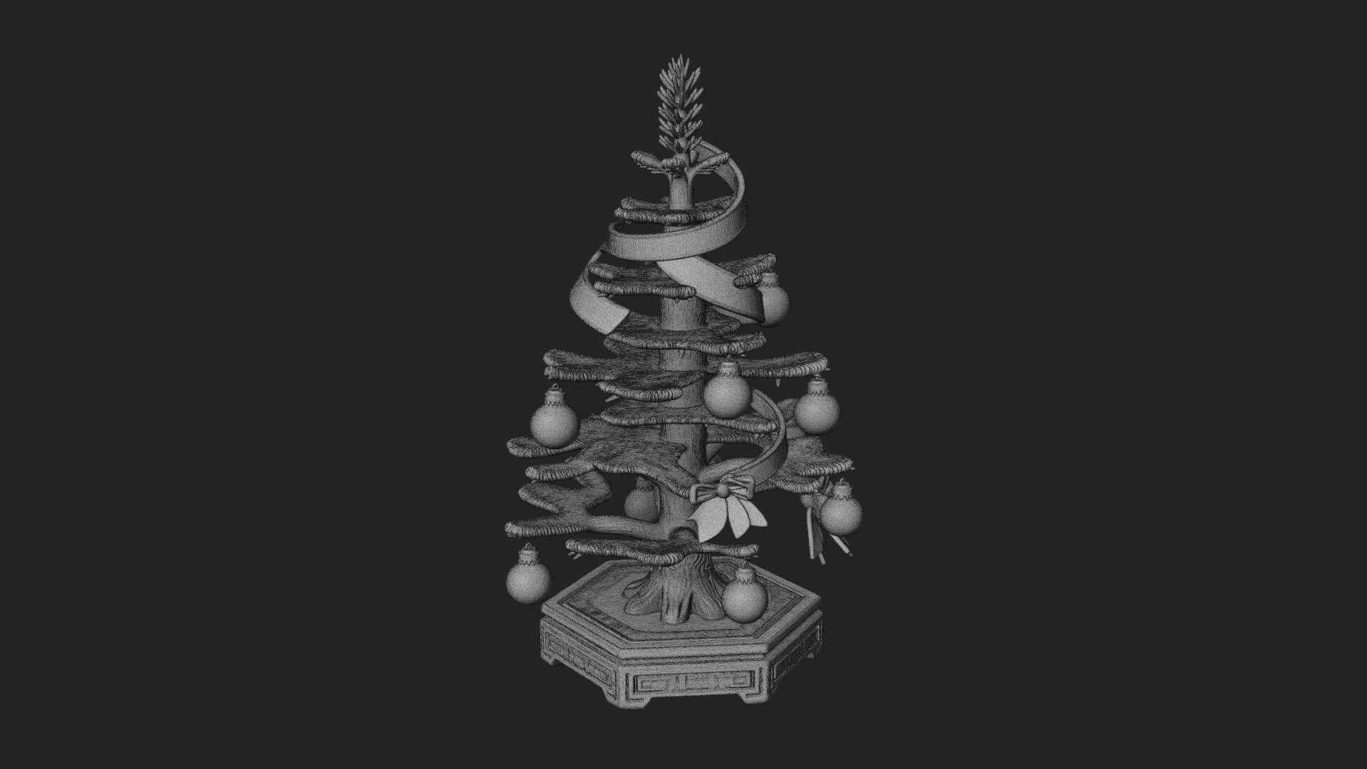 Decorated Christmas Tree Model Design 15 3D Print Model 3D Model