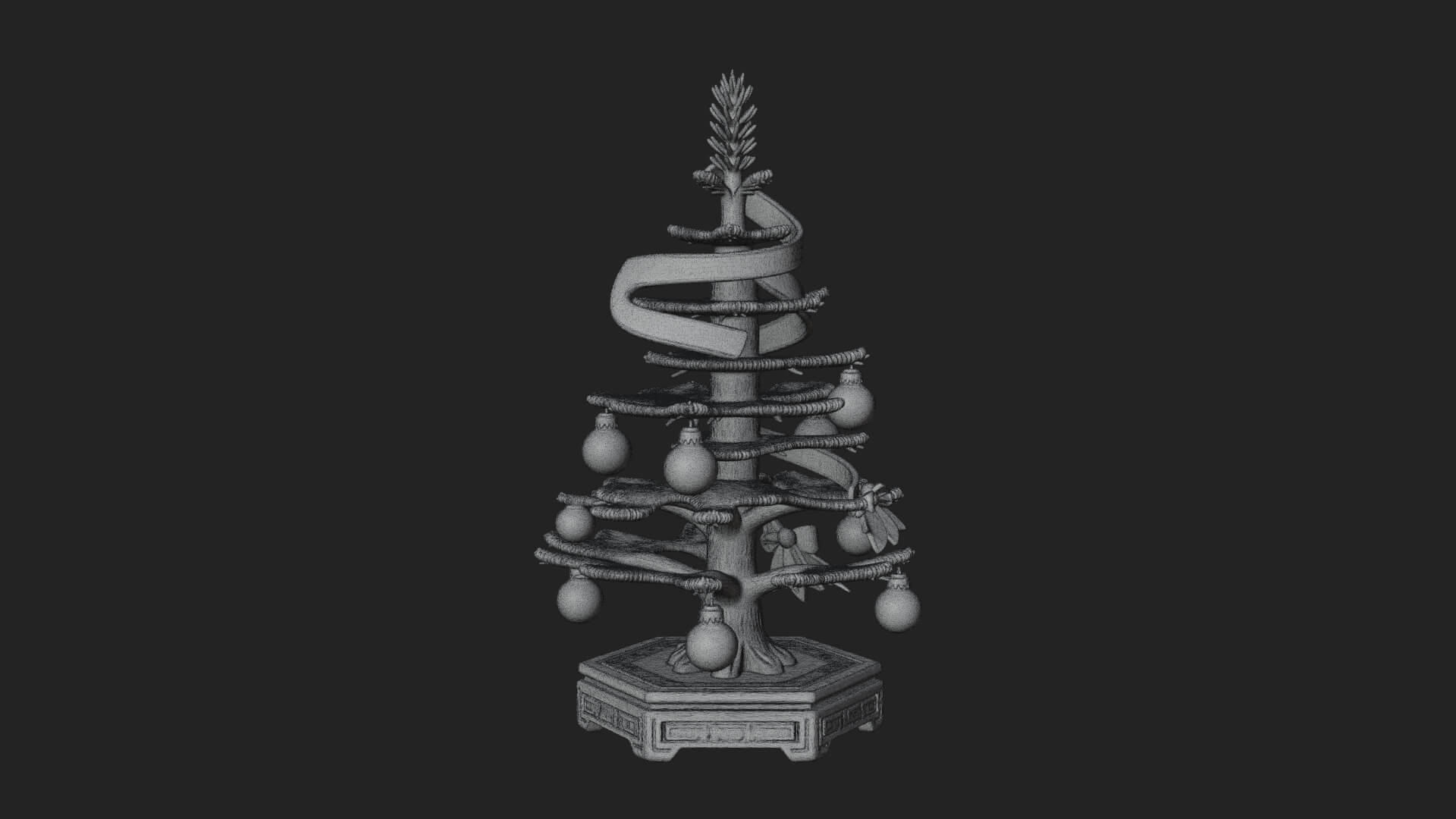 Decorated Christmas Tree Model Design 15 3D Print Model 3D Model