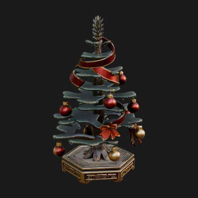 Decorated Christmas Tree Model Design 15 3D Print Model