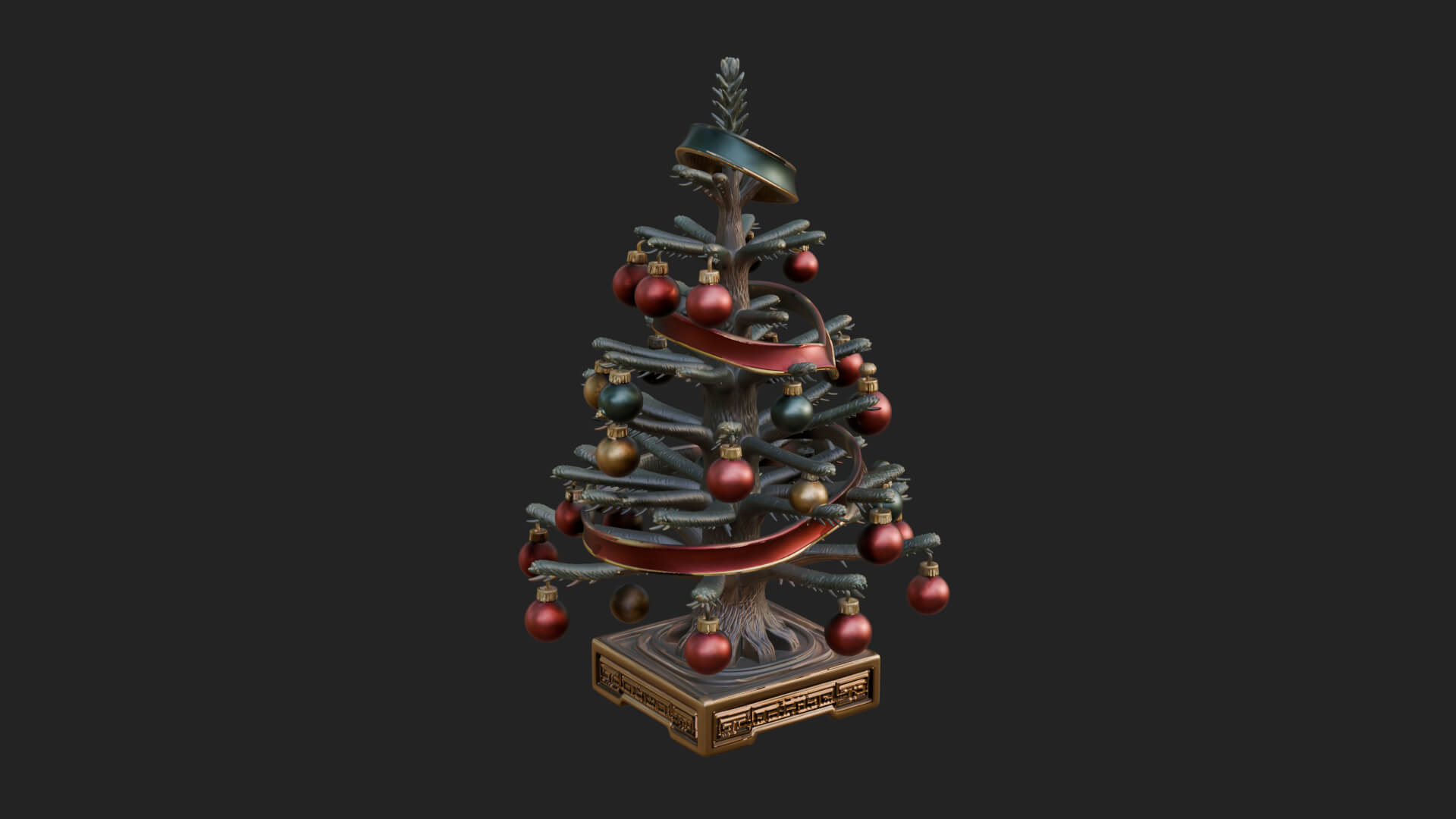 Decorated Christmas Tree Model Design 16 3D Print Model 3D Model